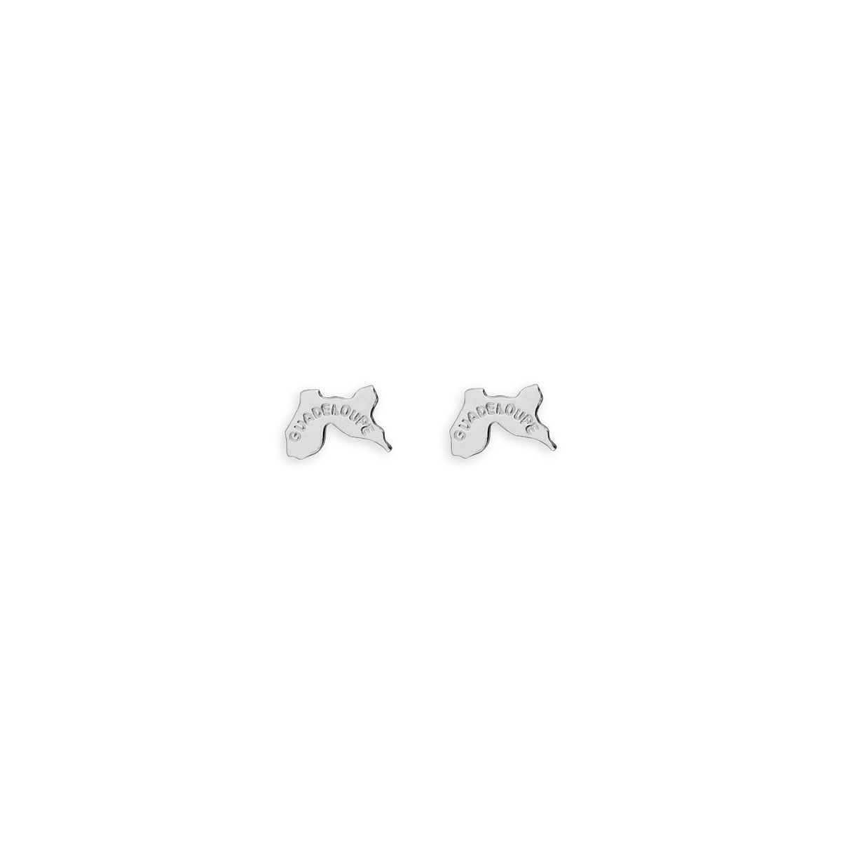 Boucles D'oreilles Argent 925 Carte Guadeloupe 8.5*6mm