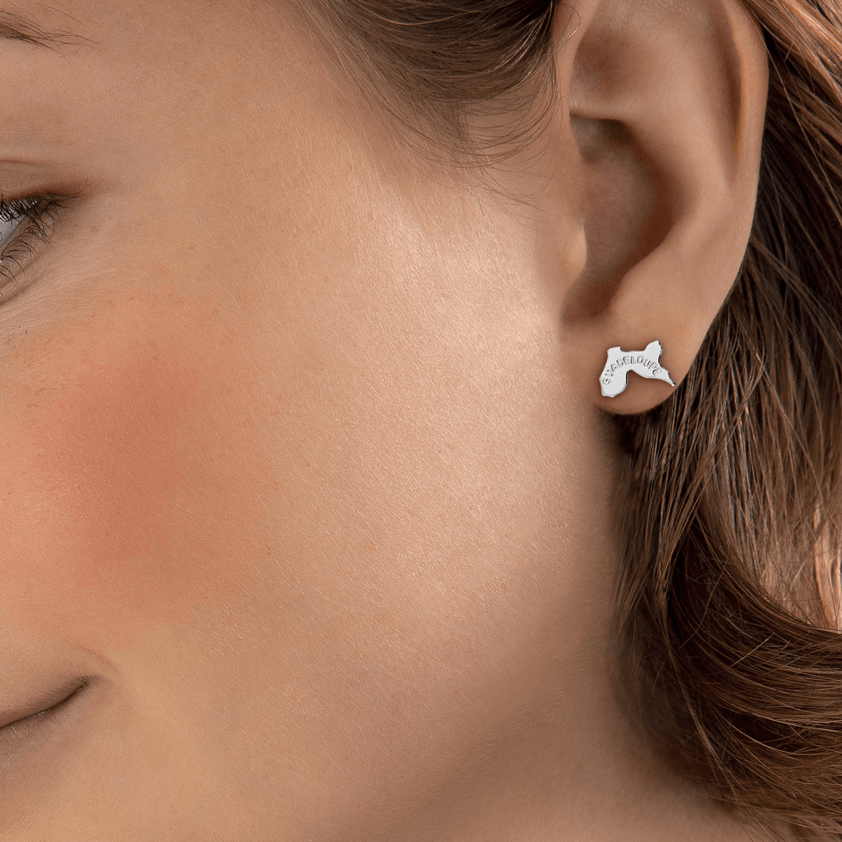 Boucles D'oreilles Argent 925 Carte Guadeloupe 8.5*6mm