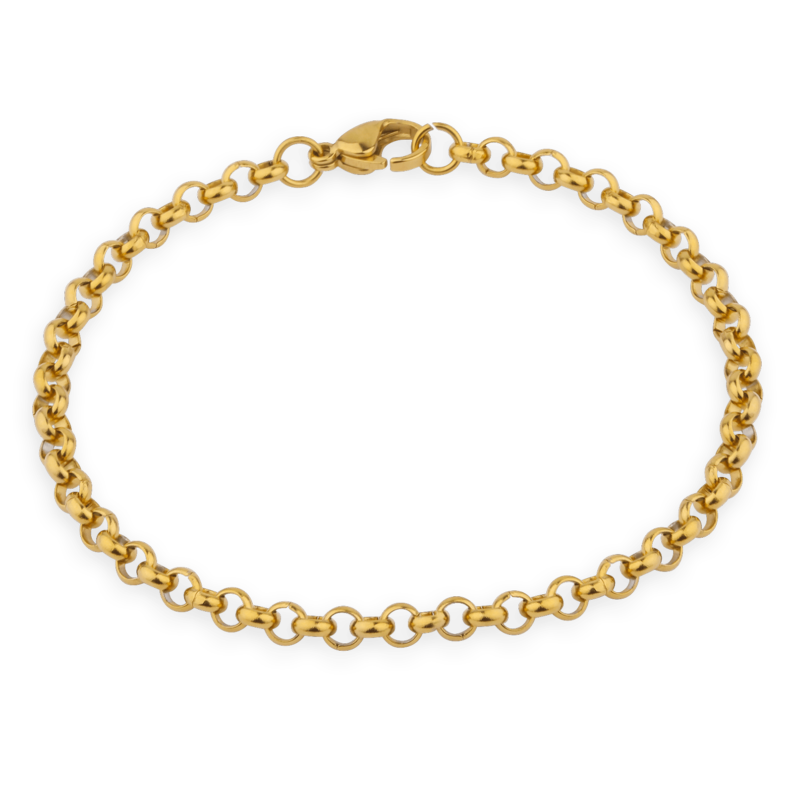 Bracelet Acier Jaune Maille Jaseron