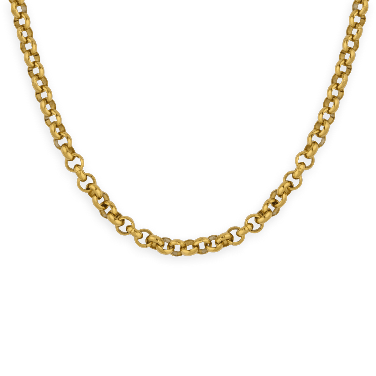 Collier Acier Jaune Maille Jaseron 4mm 50cm