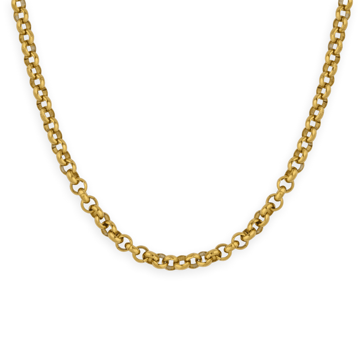 Collier acier jaune maille jaseron