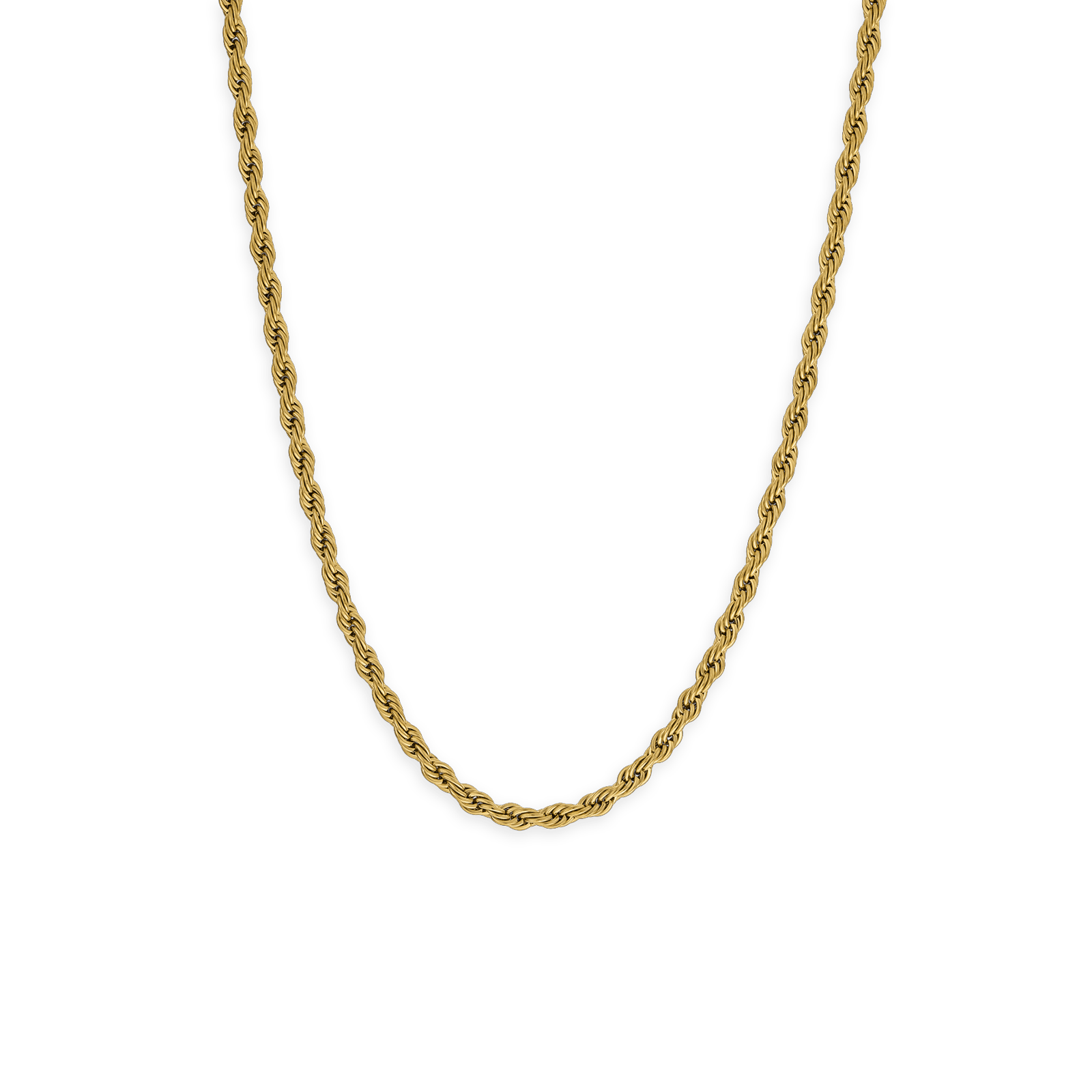 Collier acier jaune maille corde