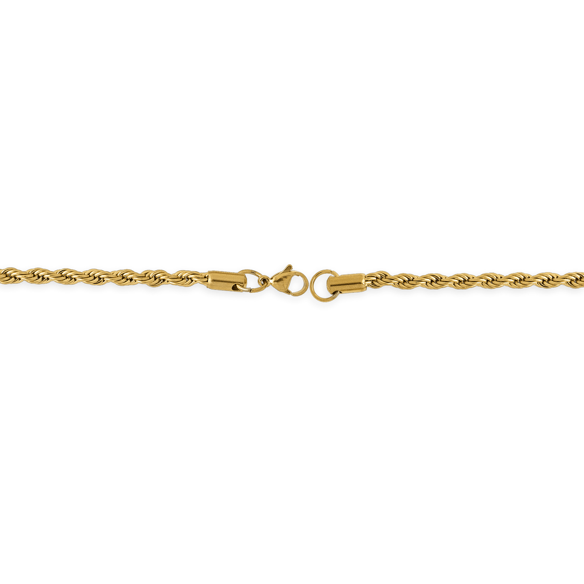 Collier Acier Jaune Maille Corde 4mm 60cm