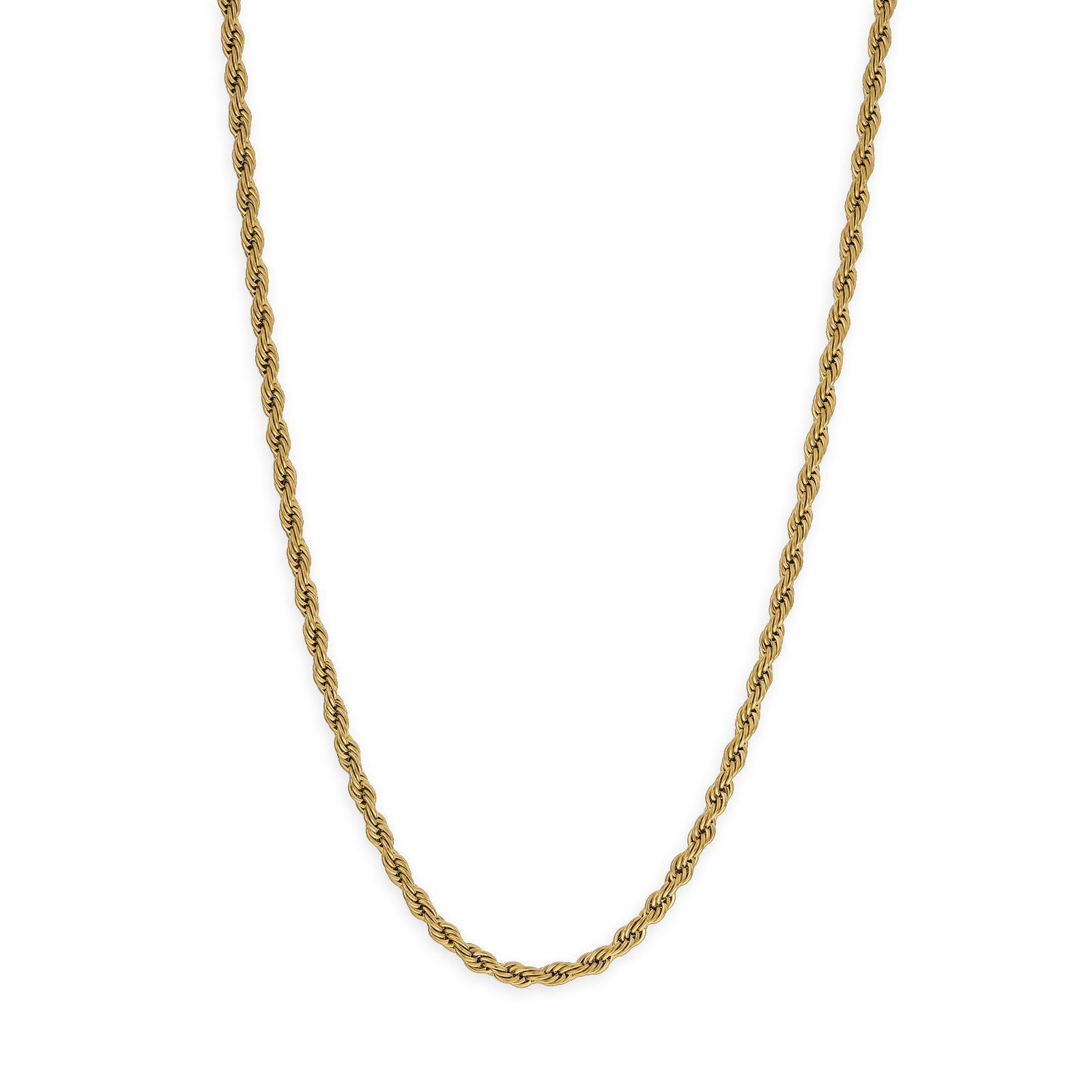 Collier acier jaune maille corde