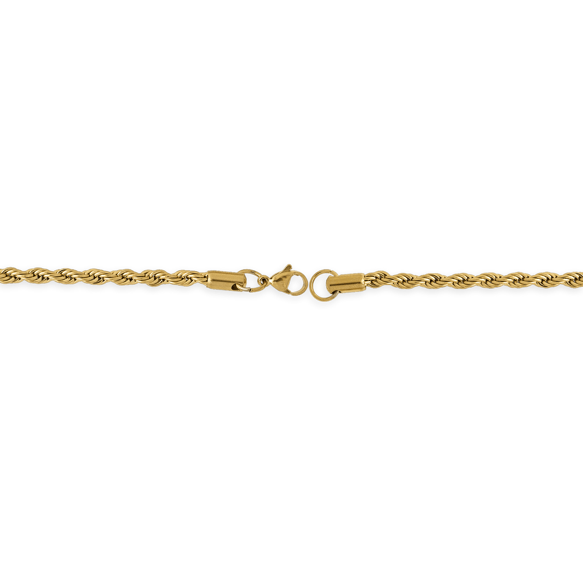 Collier Acier Jaune Maille Corde 4mm 70cm