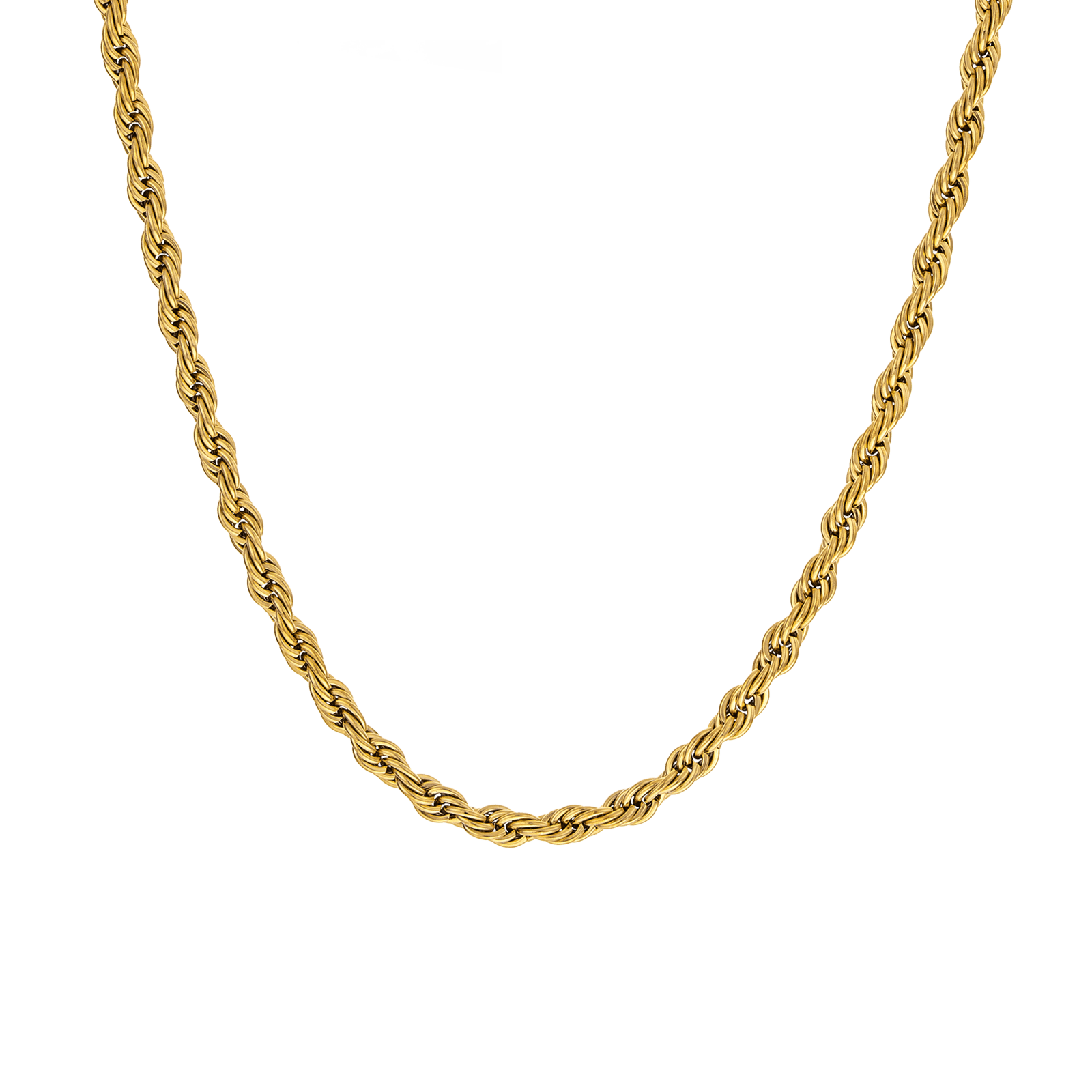 Collier Acier Jaune Maille Corde 6mm 60cm