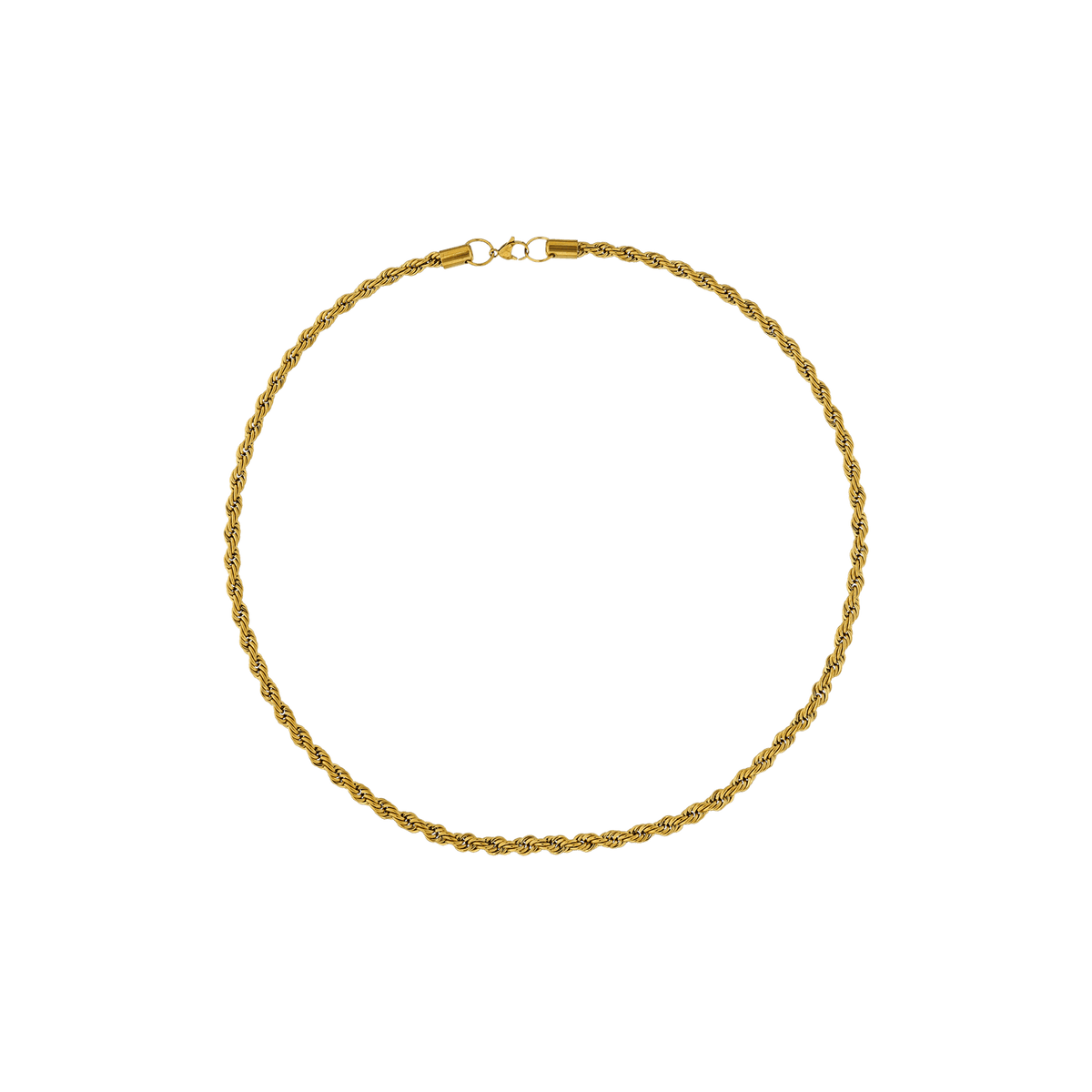 Collier Acier Jaune Maille Corde 6mm 70cm
