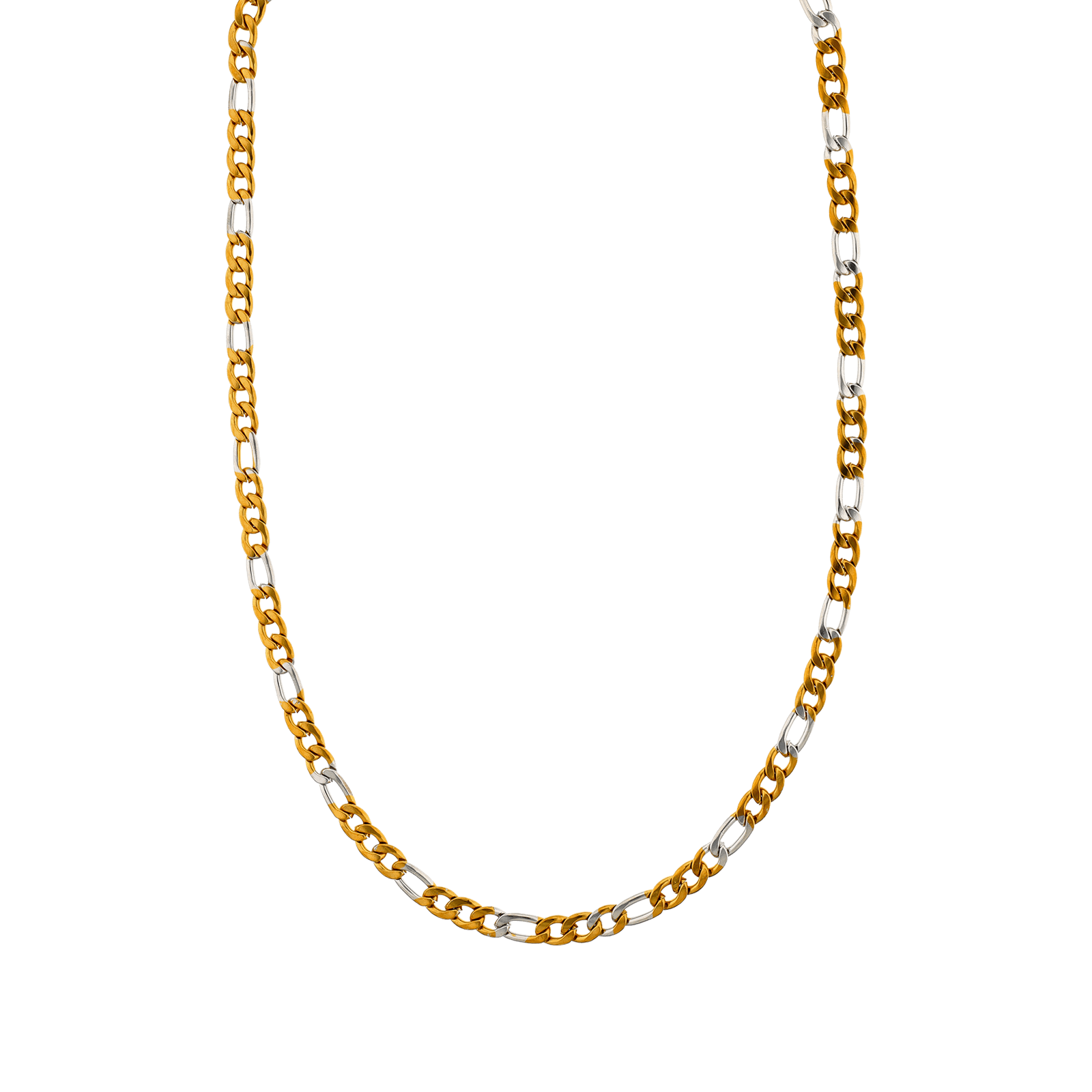 Collier Callas Alterné 1.3 Acier Bicolore 6.5 millimètres 55 centimètres