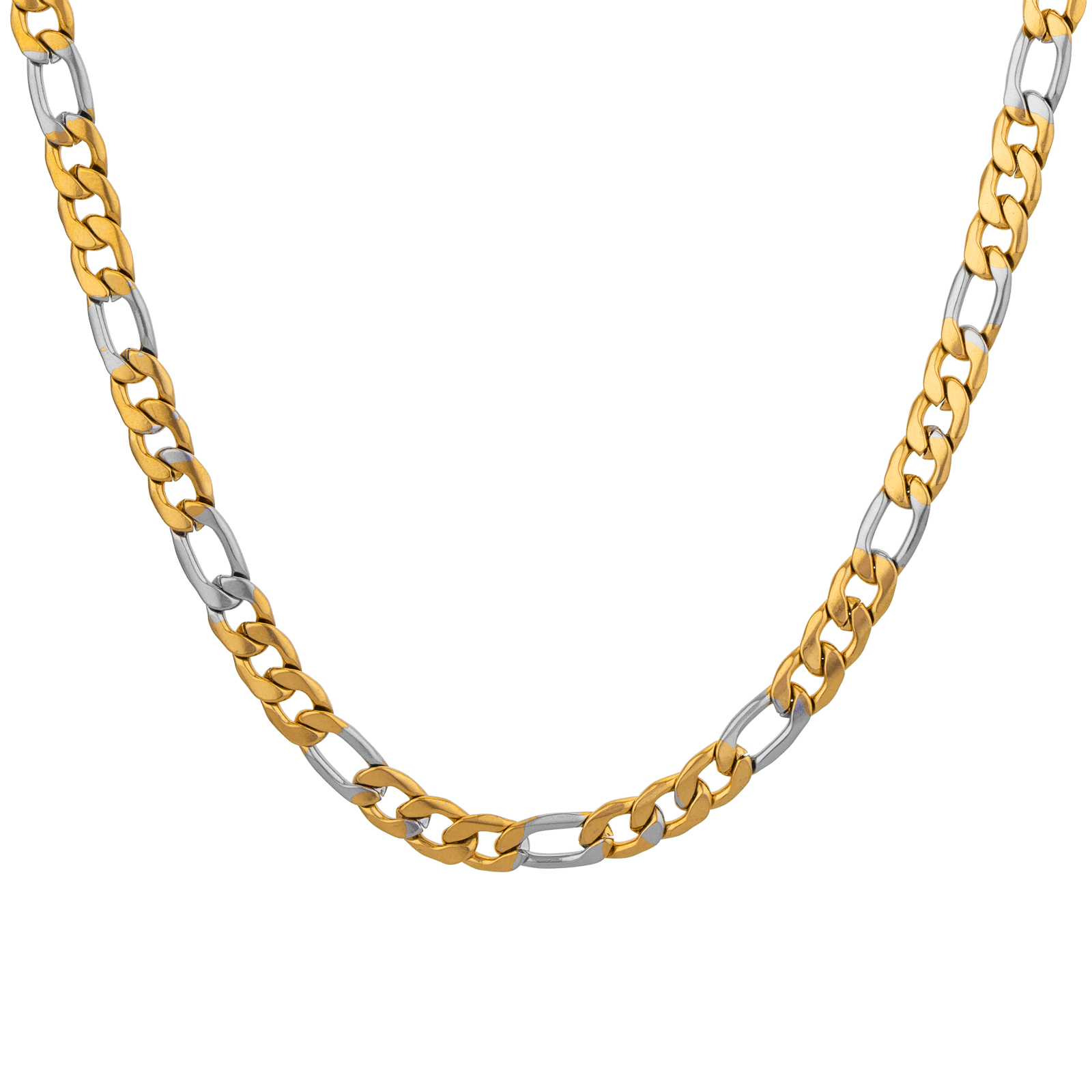 Collier Callas alterné 1.3 Acier Bicolore 6.5mm 60 centimètres