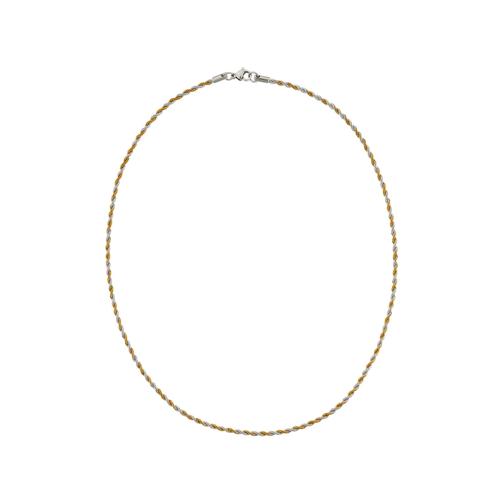 Collier Callas corde Acier 2,5 millimètres Bicolore 50 centimètres