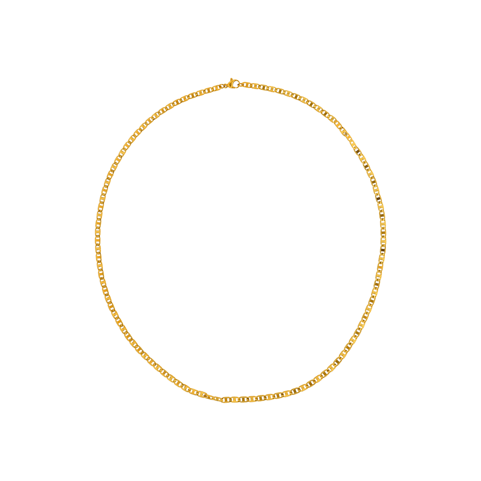 collier callas acier maille diamanté doré 55 mm