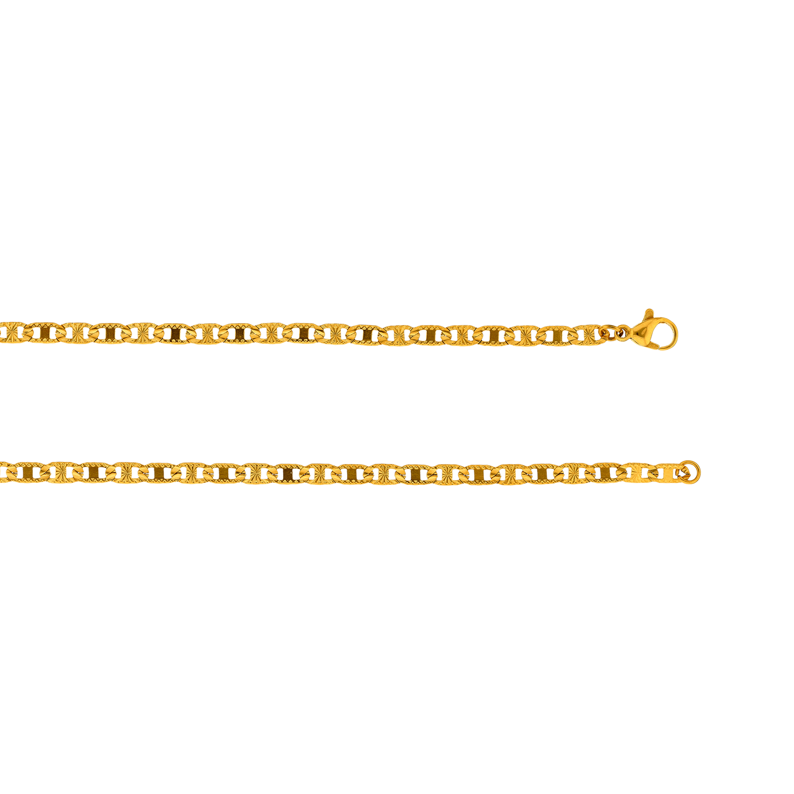 collier callas acier maille diamanté doré 55 mm
