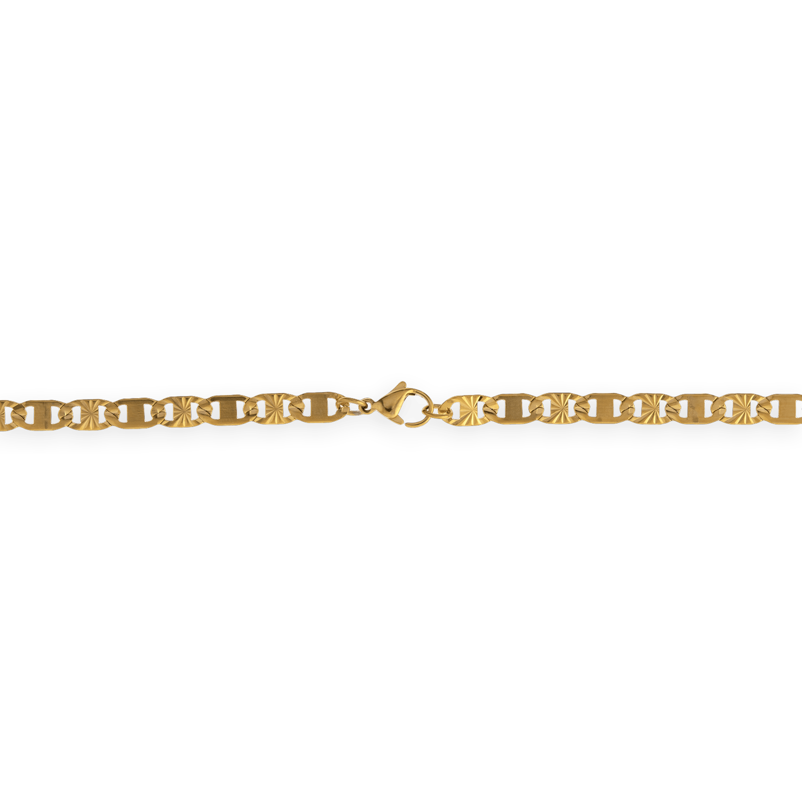 Collier acier jaune maille plate