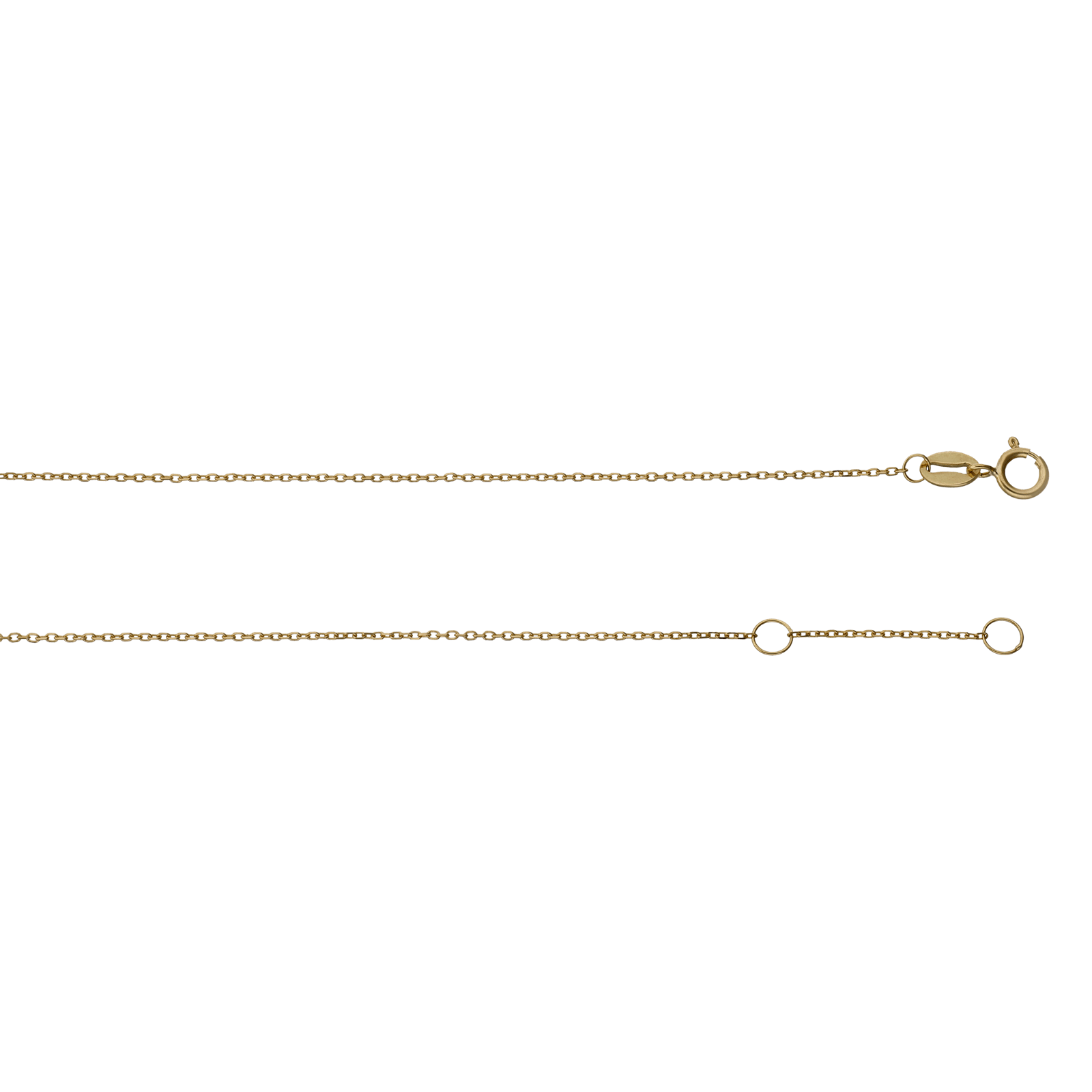 Collier Or Jaune Trèfle malachite 40 plus 2 centimètres