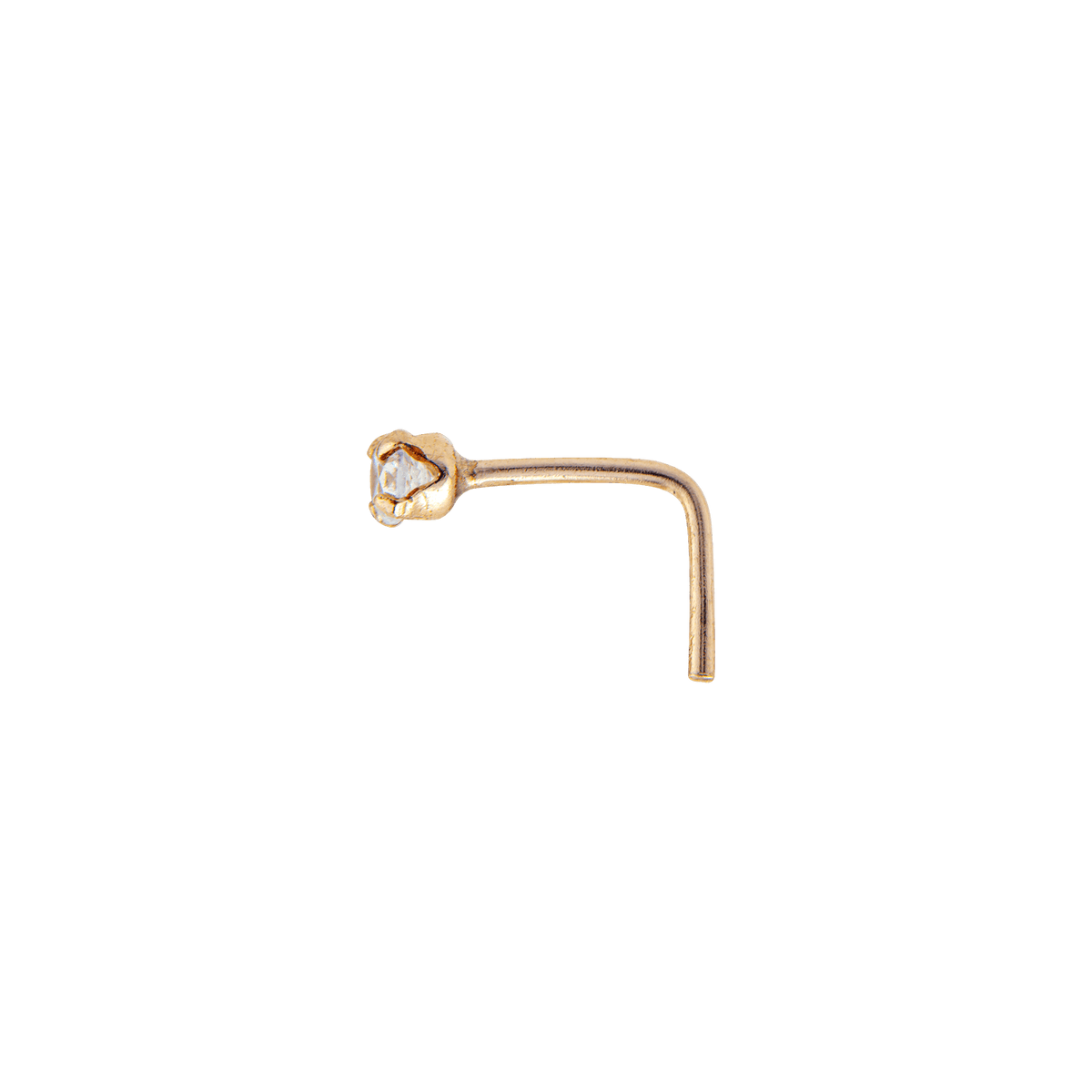 Piercing Nez Or 375 8mm Tige L Zirconium 2mm Griffes