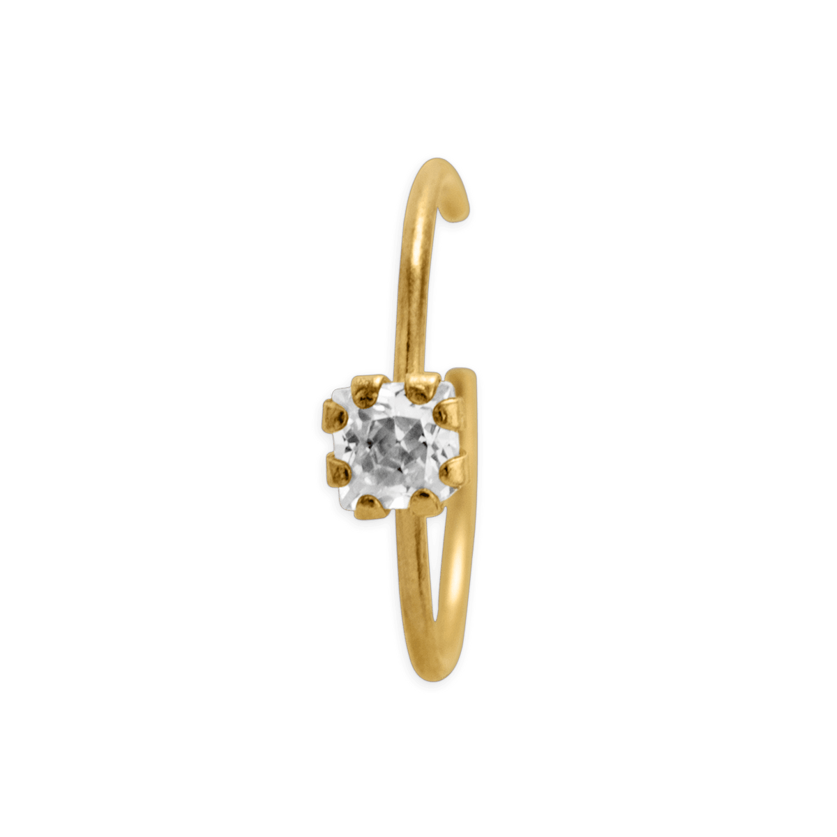 Piercing Nez Or375 Créole Diamantée et Zirconium