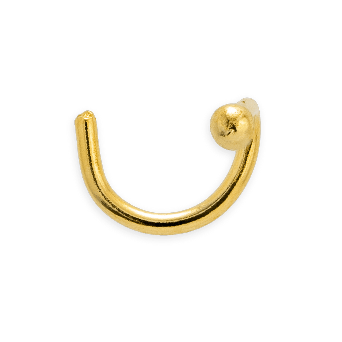 Piercing Nez Or 375 5mm Tige Courbée Boule 1mm