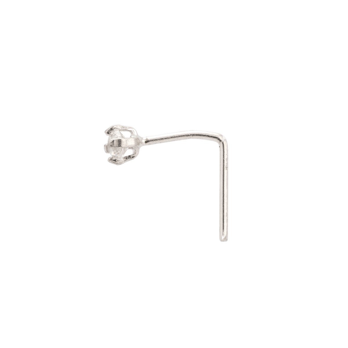 Piercing Nez Or 375 Gris 6.5mm Zirconium 1.5mm Griffes