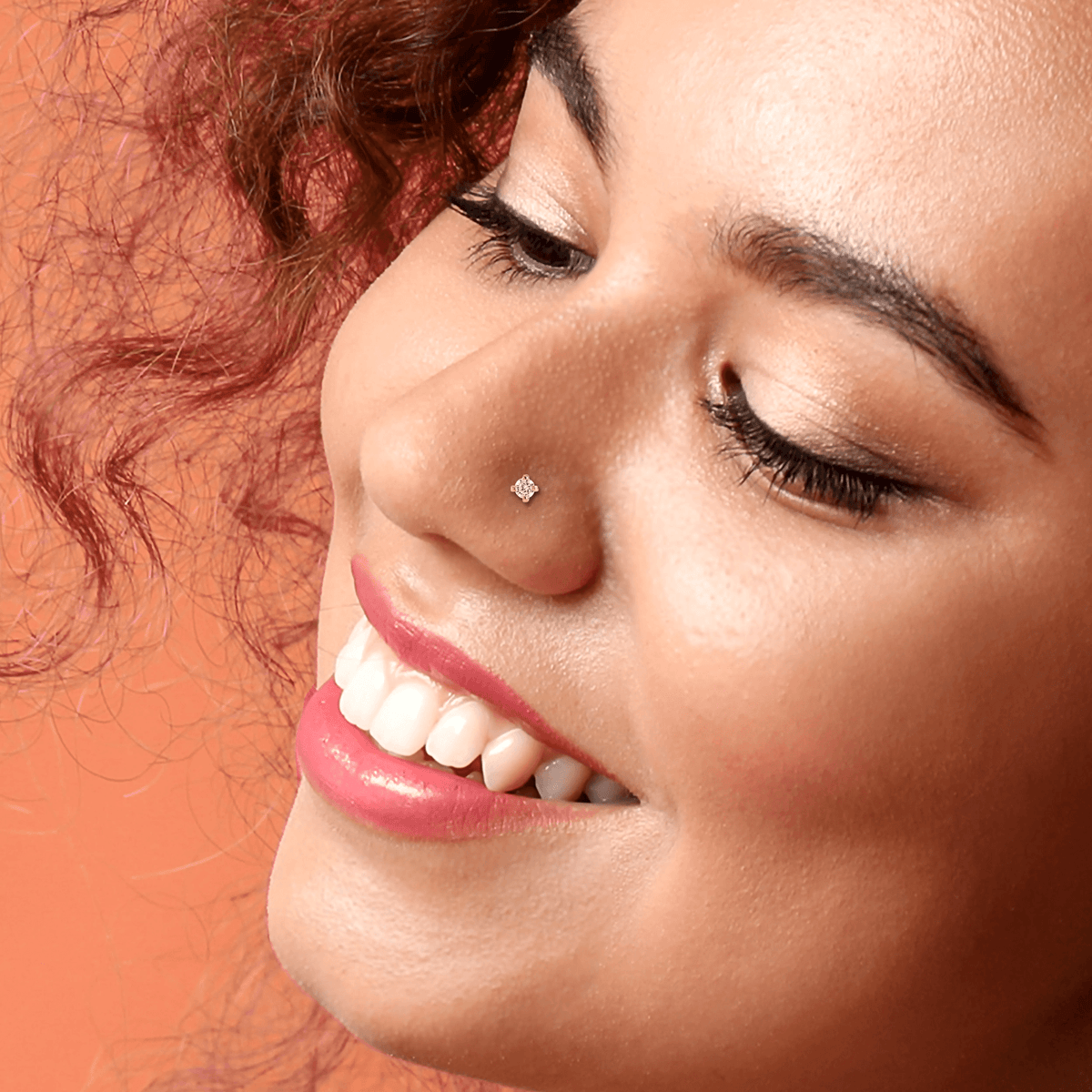 Piercing Nez Or 375 Gris 6.5mm Zirconium 1.5mm Griffes