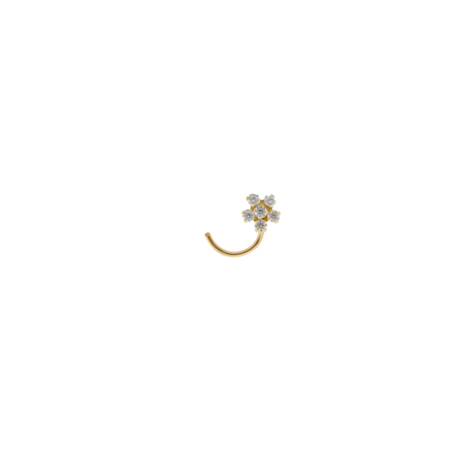 BOUCLE DE NEZ TOUT OR bouton de nez Or Jaune fleur oxydes Petit Modèle