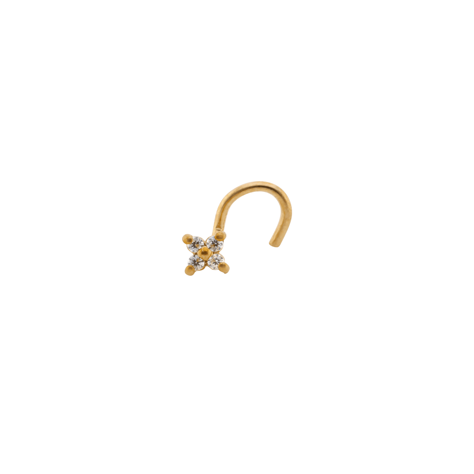 bouton de nez Or Jaune étoile quatre Oxydes