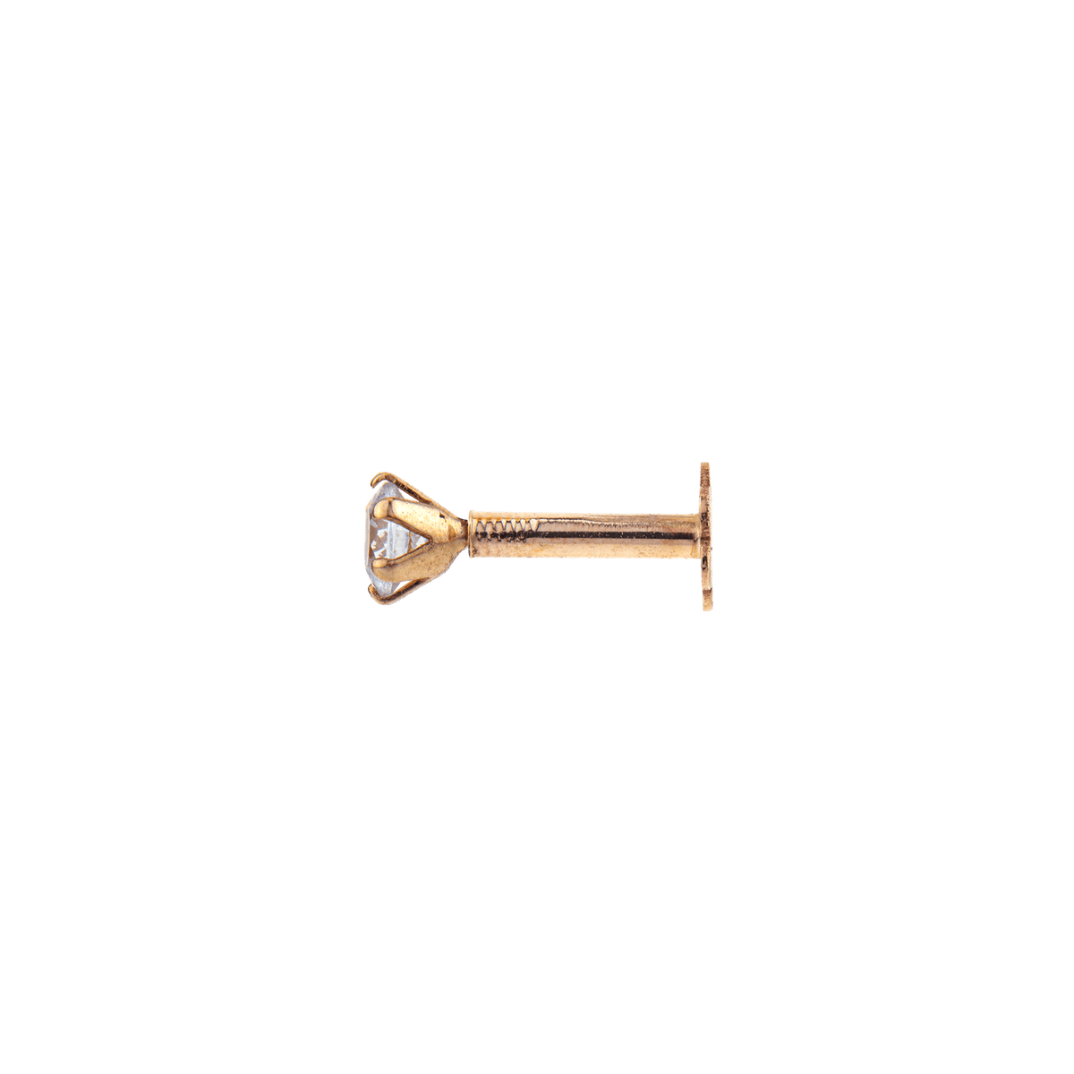 Piercing Cartilage Or 375 9mm Cœur Zircon 3.5mm Griffes Tige 8mm 1.2mm