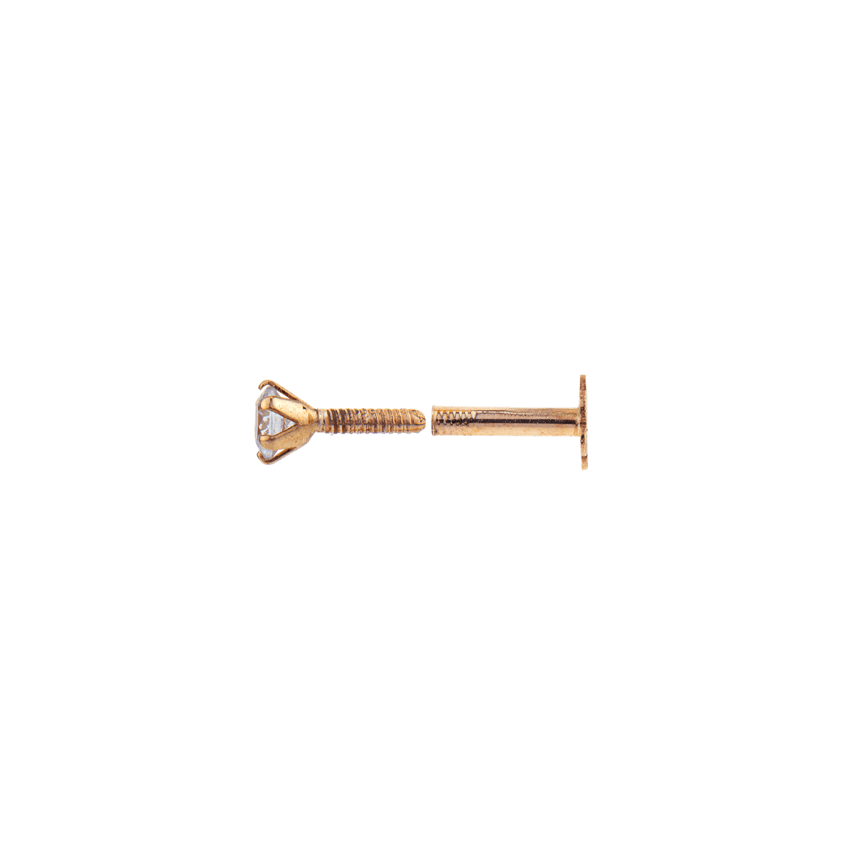 Piercing Cartilage Or 375 9mm Cœur Zircon 3.5mm Griffes Tige 8mm 1.2mm