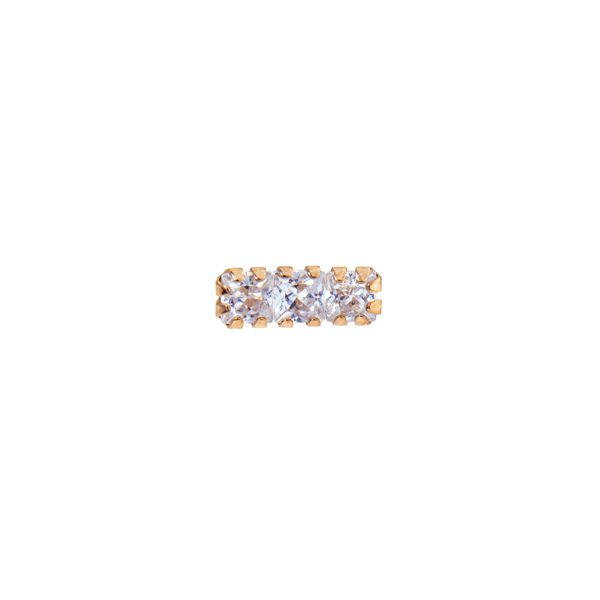 Piercing Tragus Or 375 8.4mm Zircons 6.5*2.5mm Tige 6mm 1.2mm