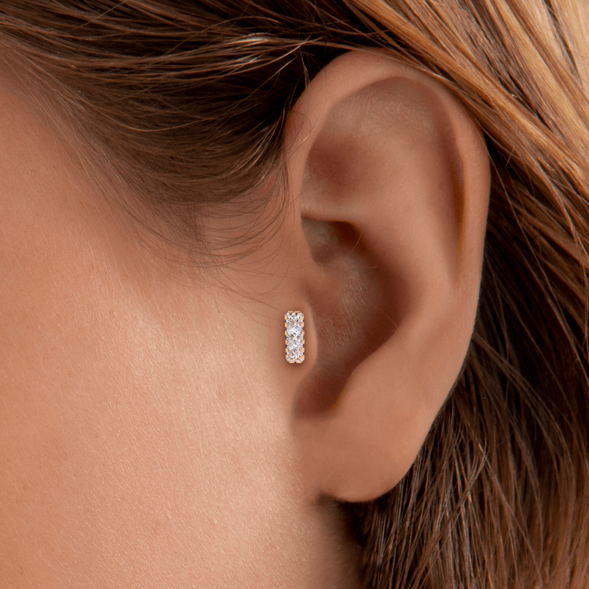 Piercing Tragus Or 375 8.4mm Zircons 6.5*2.5mm Tige 6mm 1.2mm