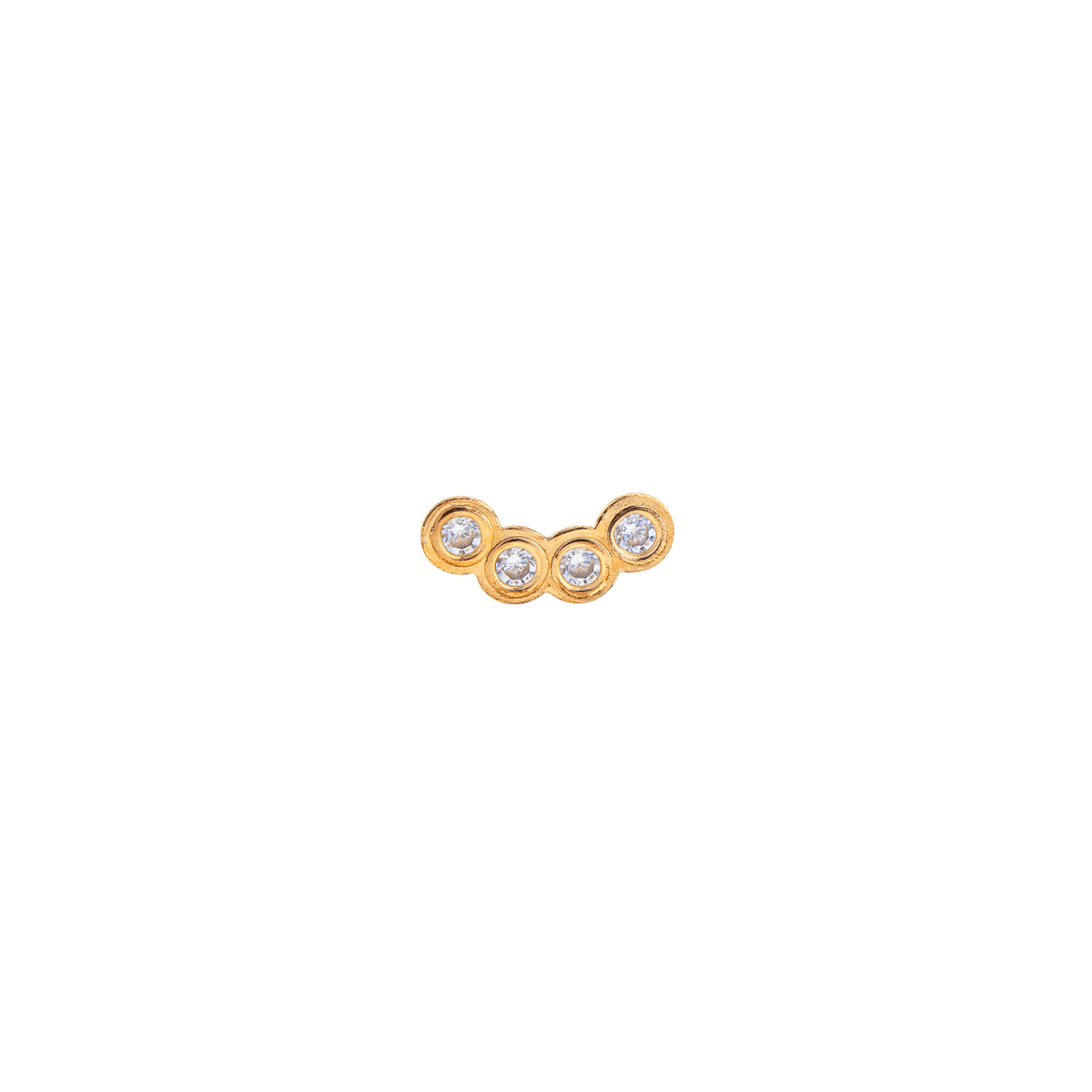 Piercing Tragus Or 375 7.6mm Tige 5mm 0.7mm 4 Zirconium 3.5*7.8mm