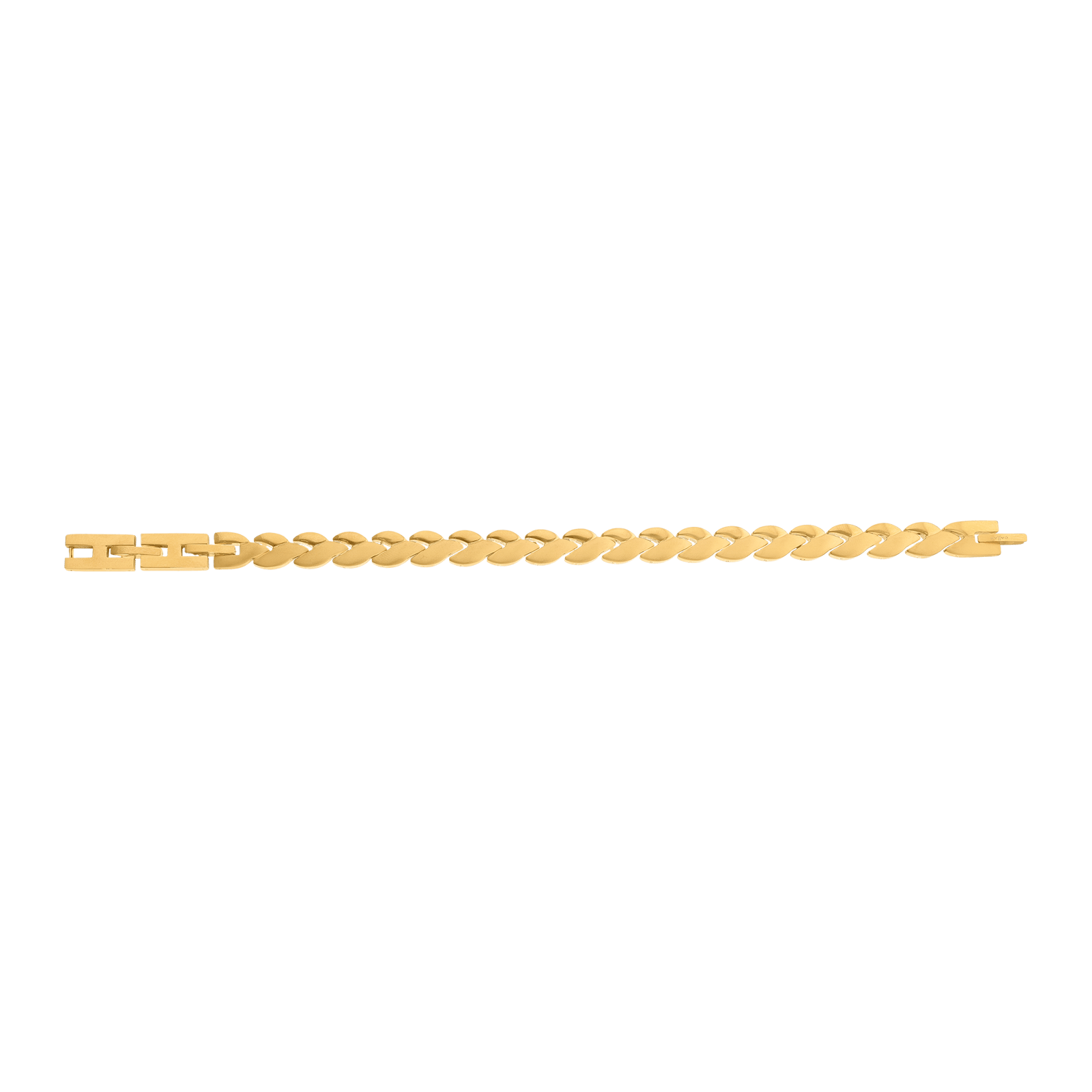 Bracelet Callas en acier doré maille feuille, 20 cm