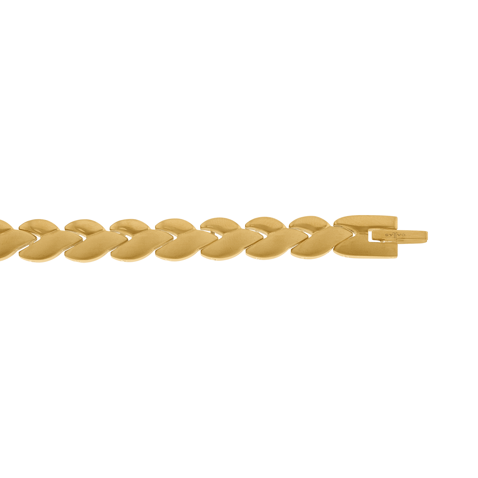 Bracelet Callas en acier doré maille feuille, 20 cm