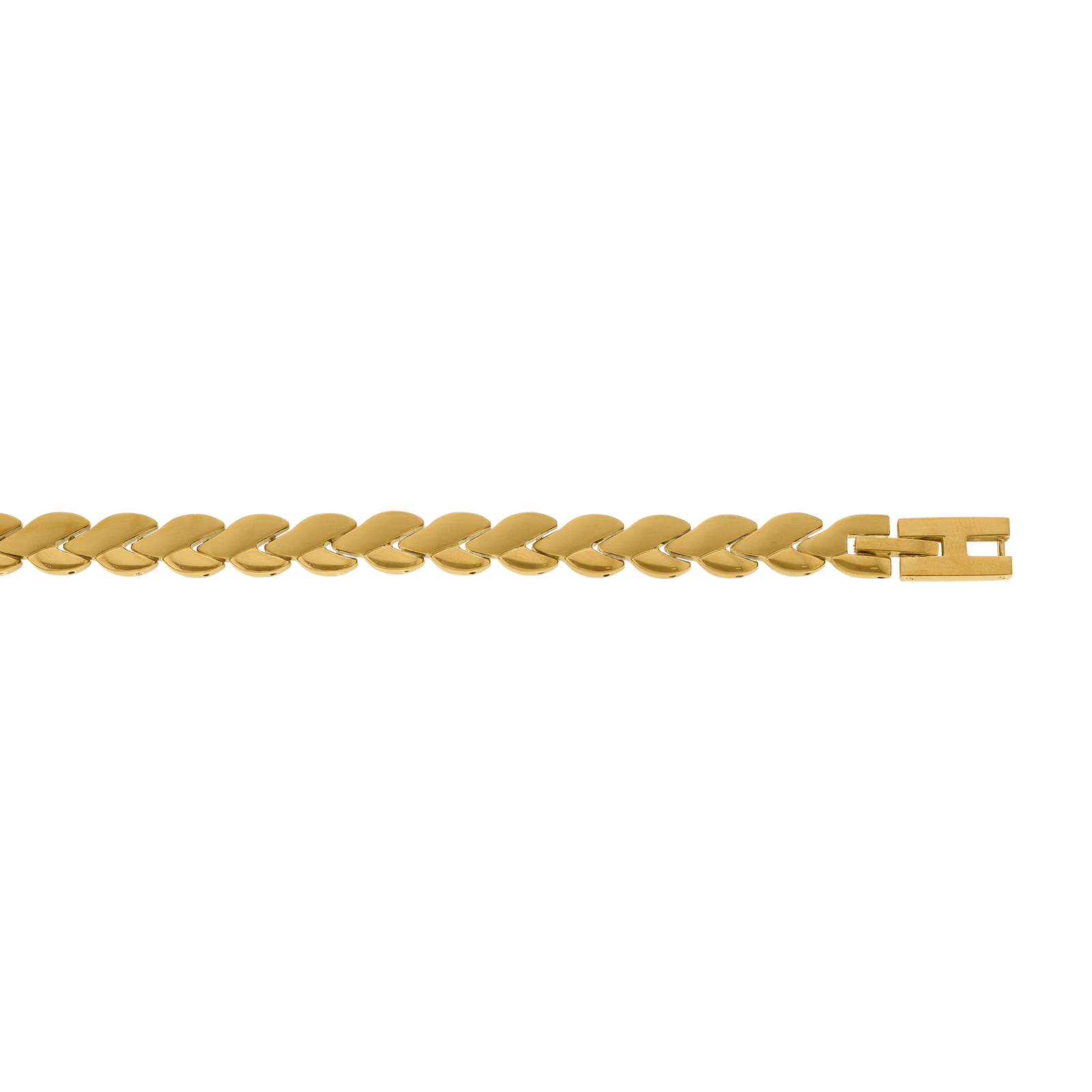 Collier Callas en acier doré maille feuille, 43 cm
