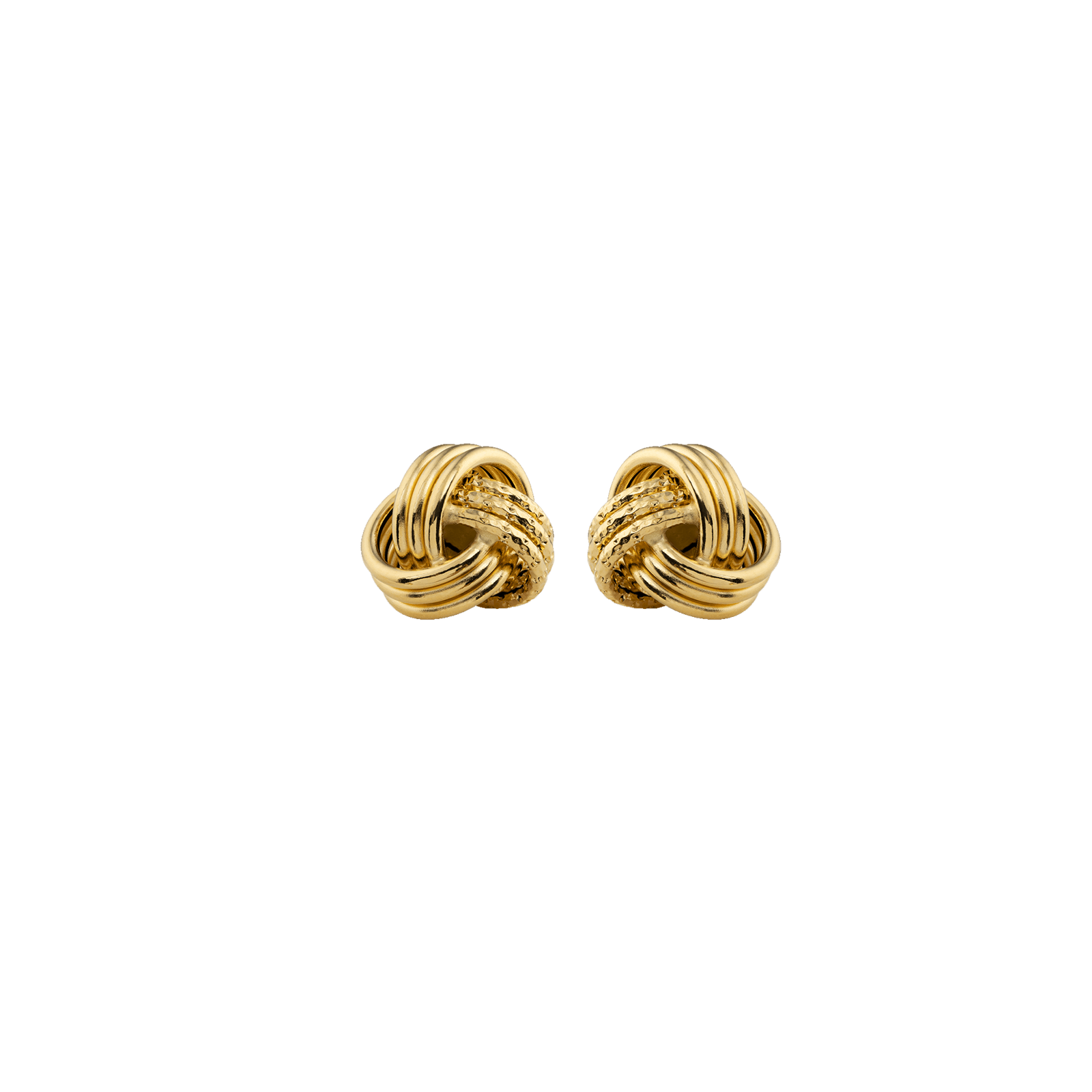 Boucles D'oreilles Nœud Lisse Et Diamanté 11mm Or750