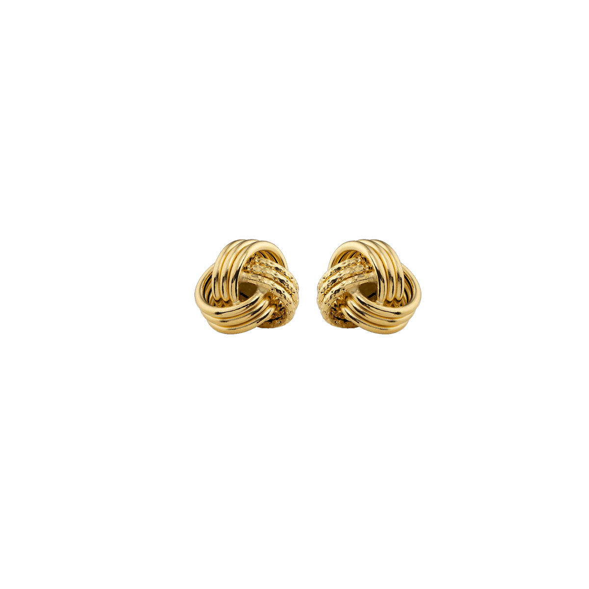 Boucles D'oreilles Or 750 Nœud Lisse Diamanté 11mm