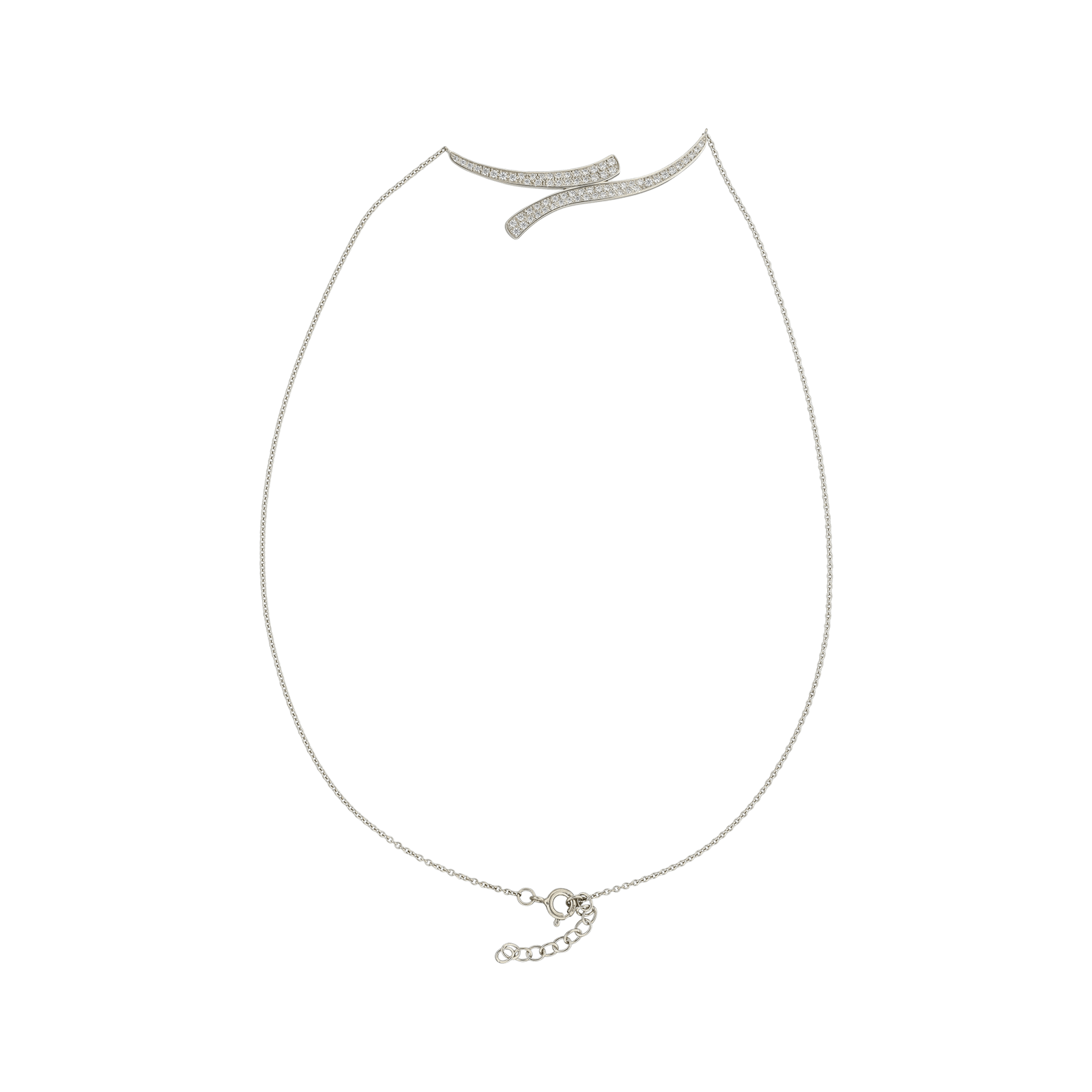 Collier Argent fantaisie Oxyde de Zirconium