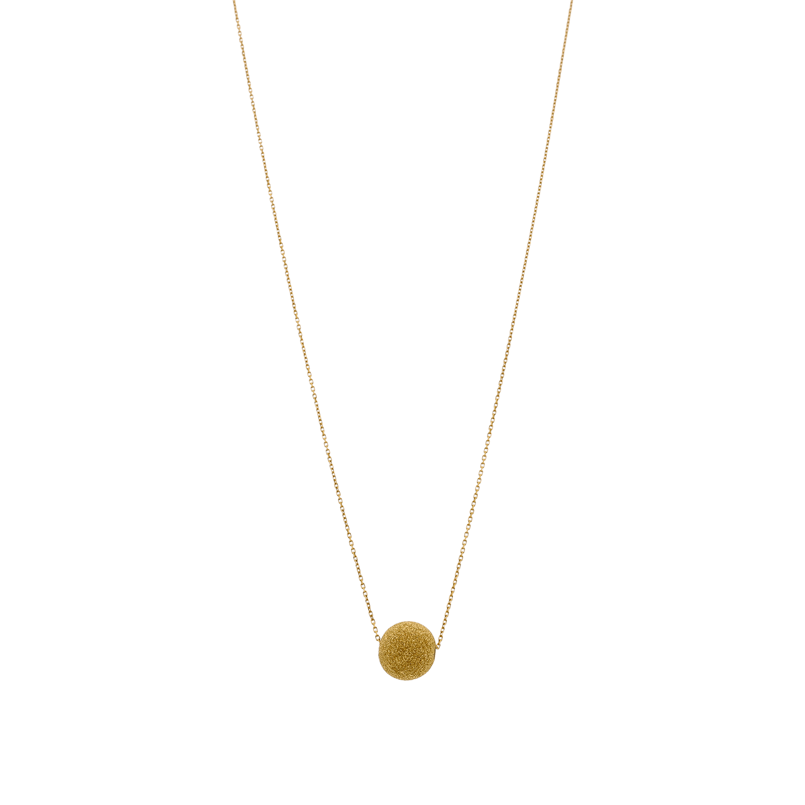 Collier un boule satinée 8 millimètres 42 plus 3 centimètres