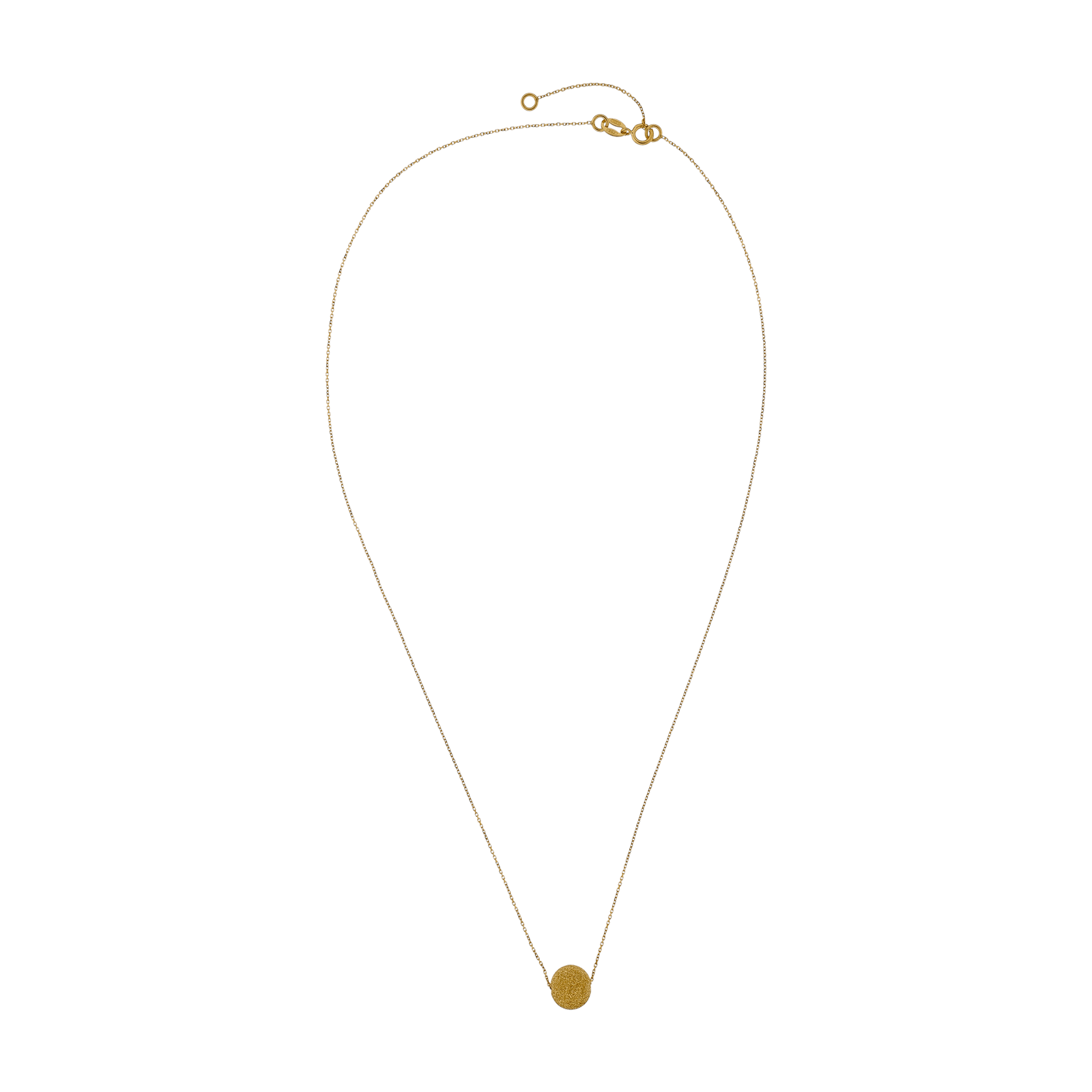 Collier un boule satinée 8 millimètres 42 plus 3 centimètres