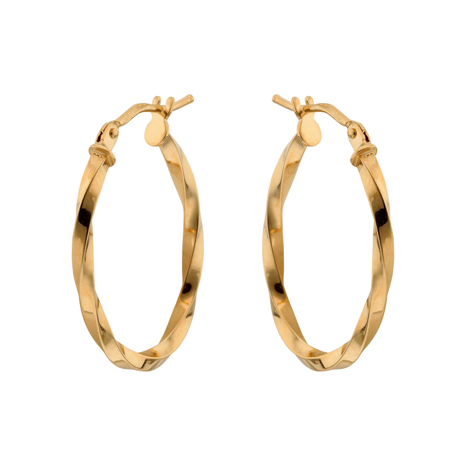 CREOLES OR 375 OVALES TORSADEES 23/17MM