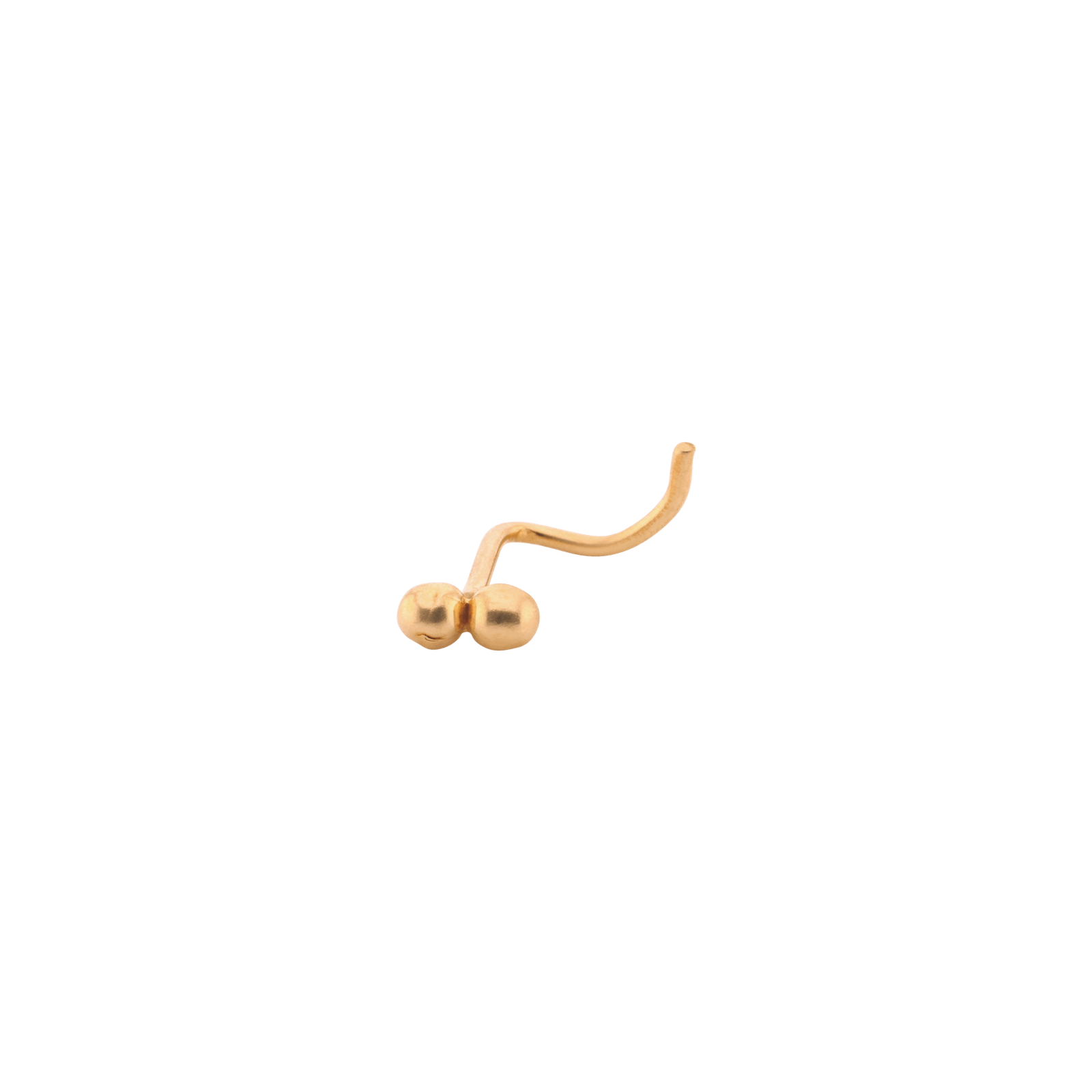 piercing nez or 18 carats Or Jaune deux boules