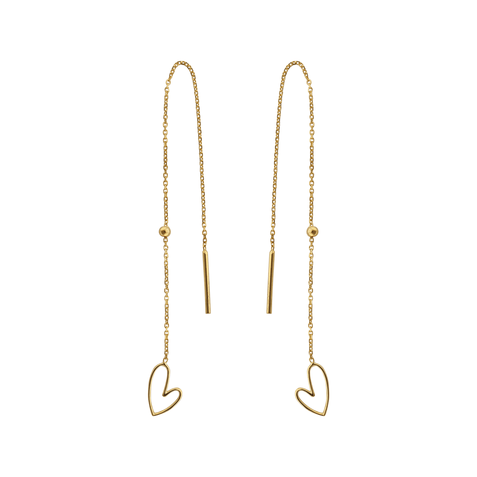 Boucles d'Oreilles Callas Pendentif boules et coeur asymétrique ajouré