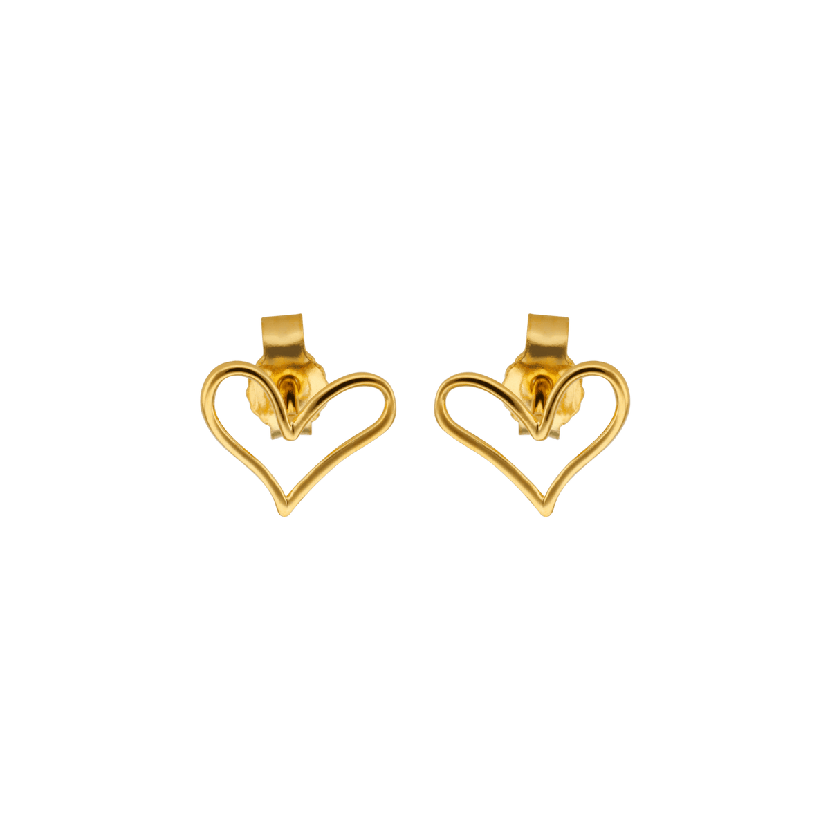 Boucles D'oreilles Or 375 Puce Coeur Ajouré