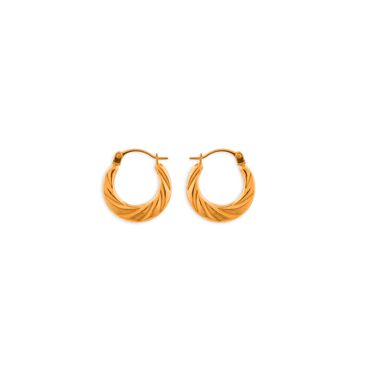 Créoles Or 375 Torsadées 15mm Tube 4mm