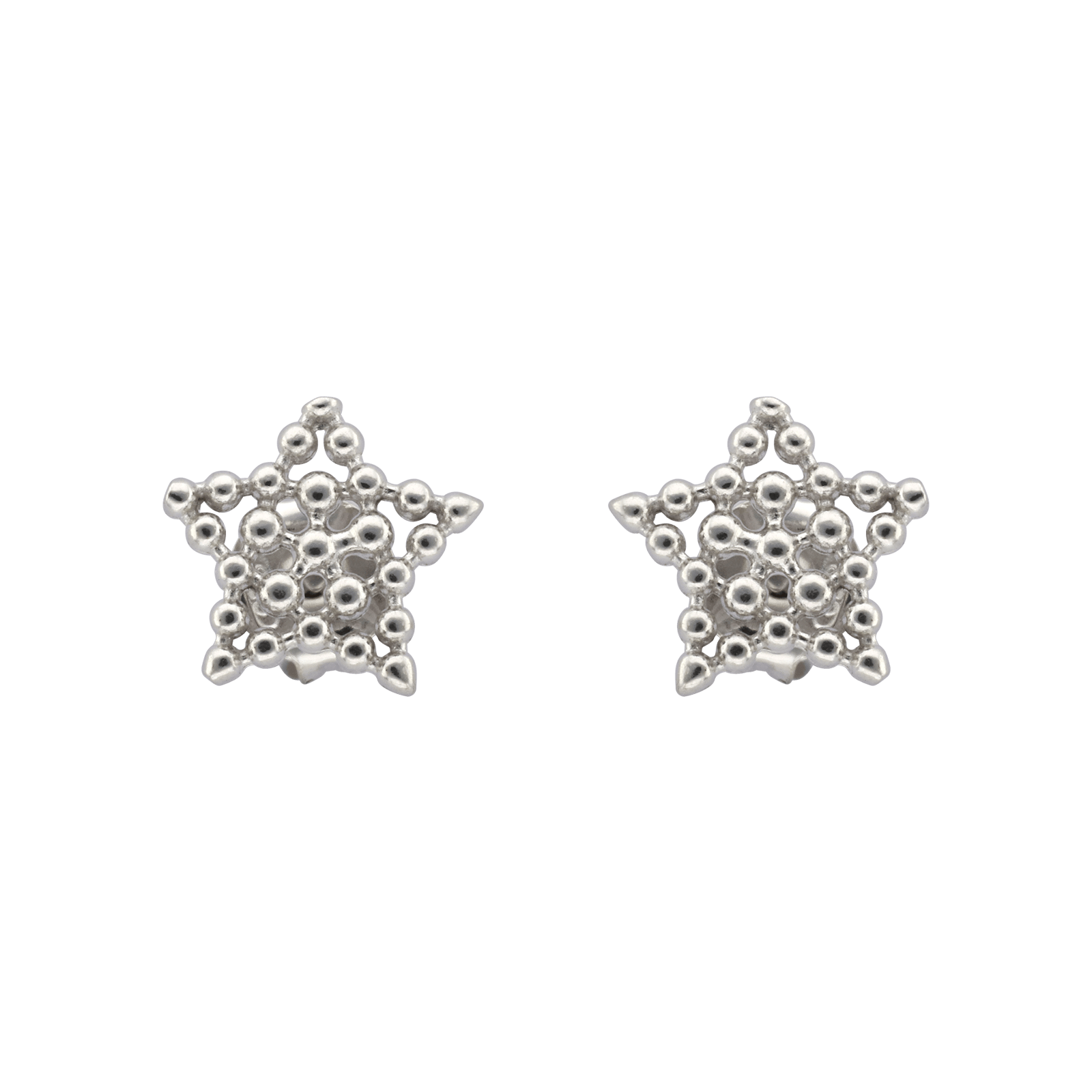 Boucles d'Oreilles Argent puce étoile ajouré