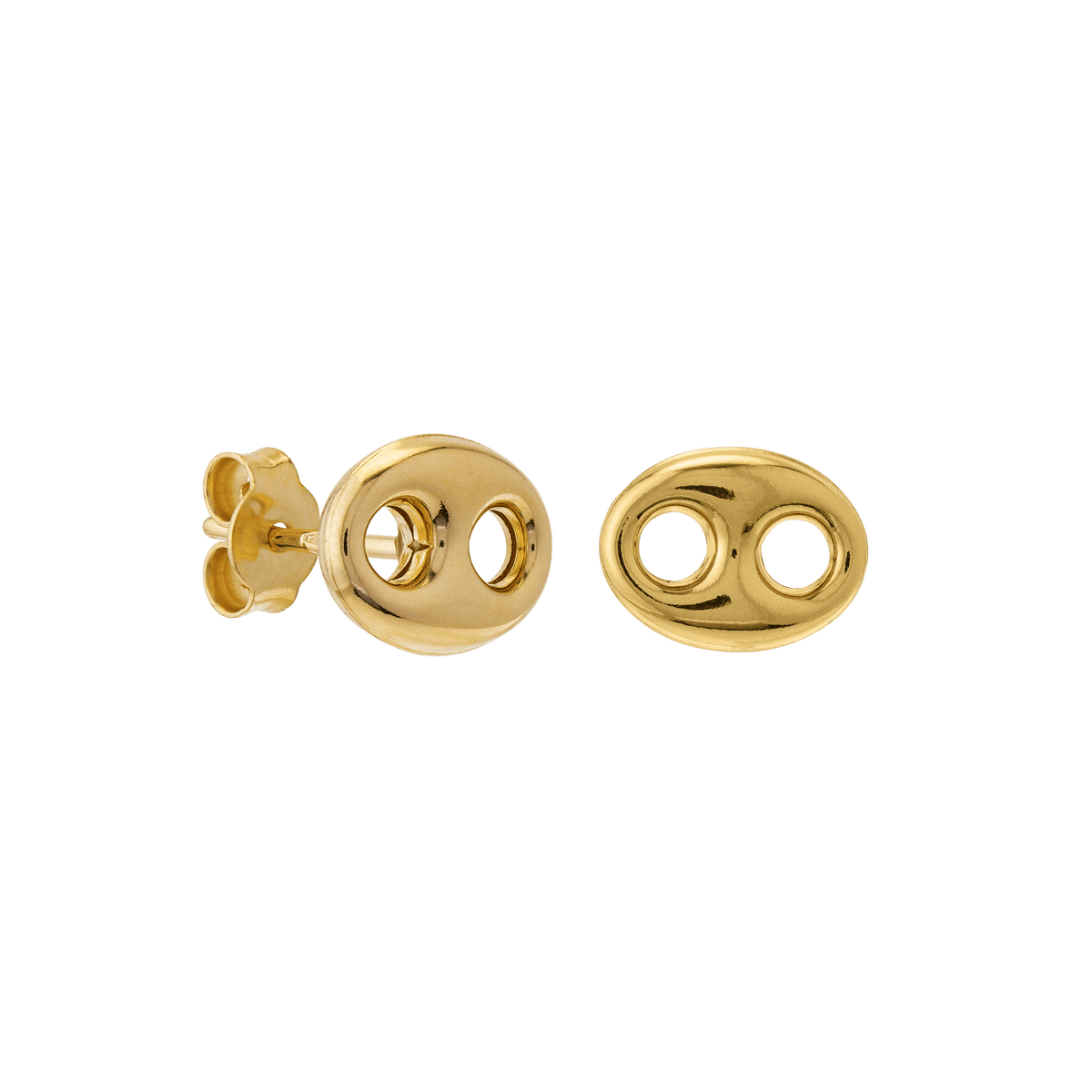 Boucles D'oreilles Or 750 Grain De Café 7.5*10mm