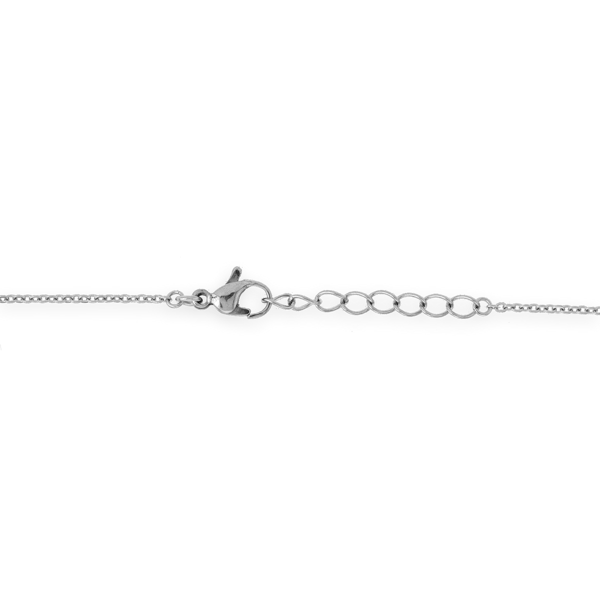 Collier Acier Motif 16mm Email Jaune Rose 42 A 45cm