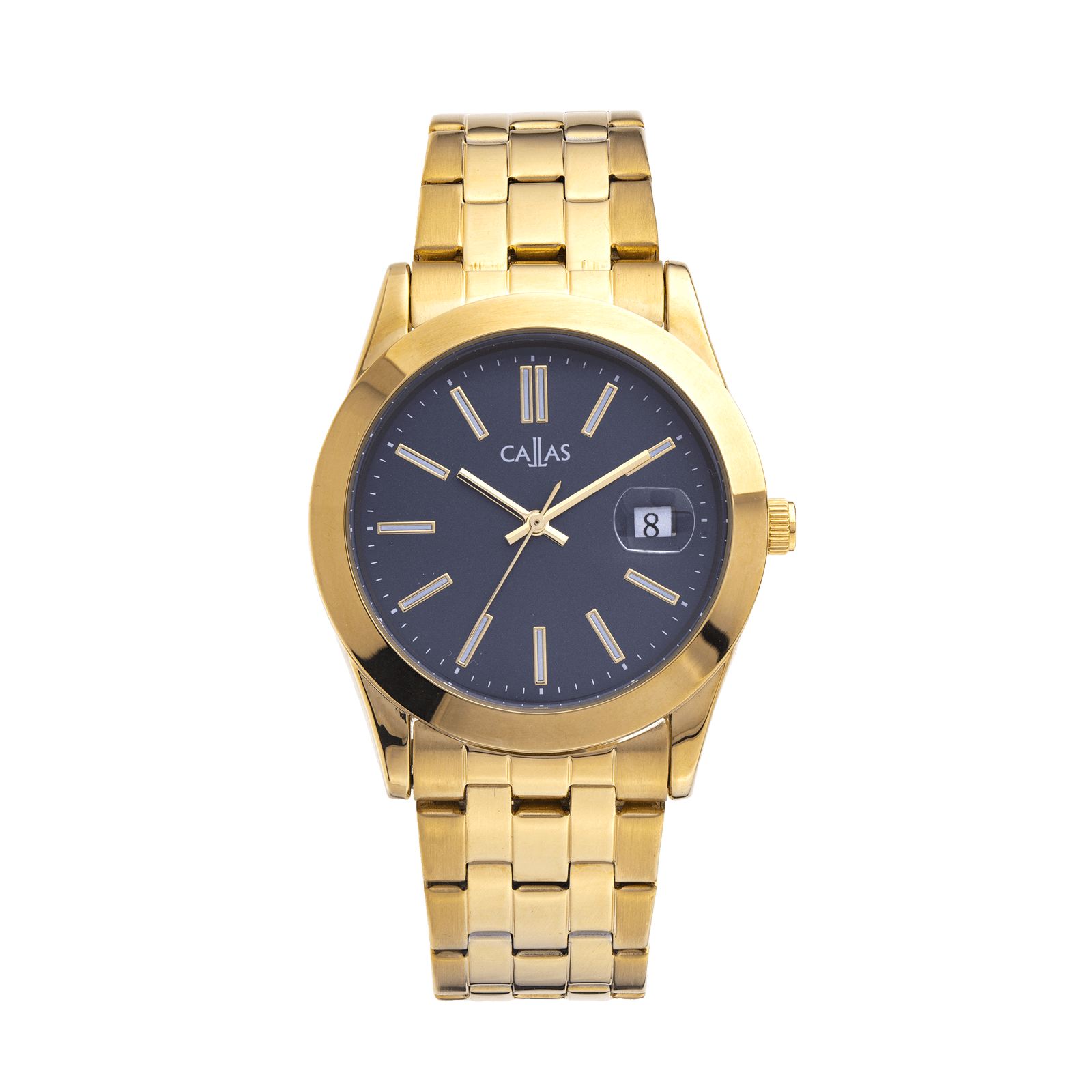 Montre Callas Bracelet métal Acier doré Cadran bleu 5 atmosphères
