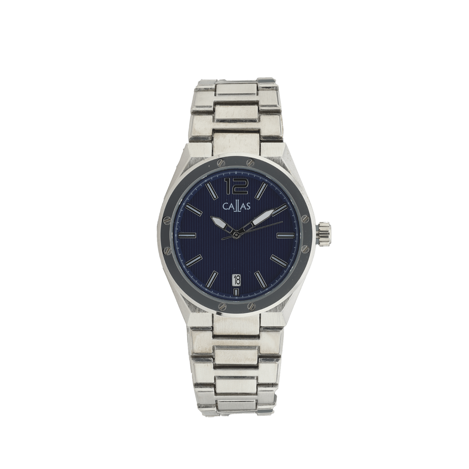 Montre Callas 41mm Bracelet métal ips cadran bleu embossé 5 atmosphères