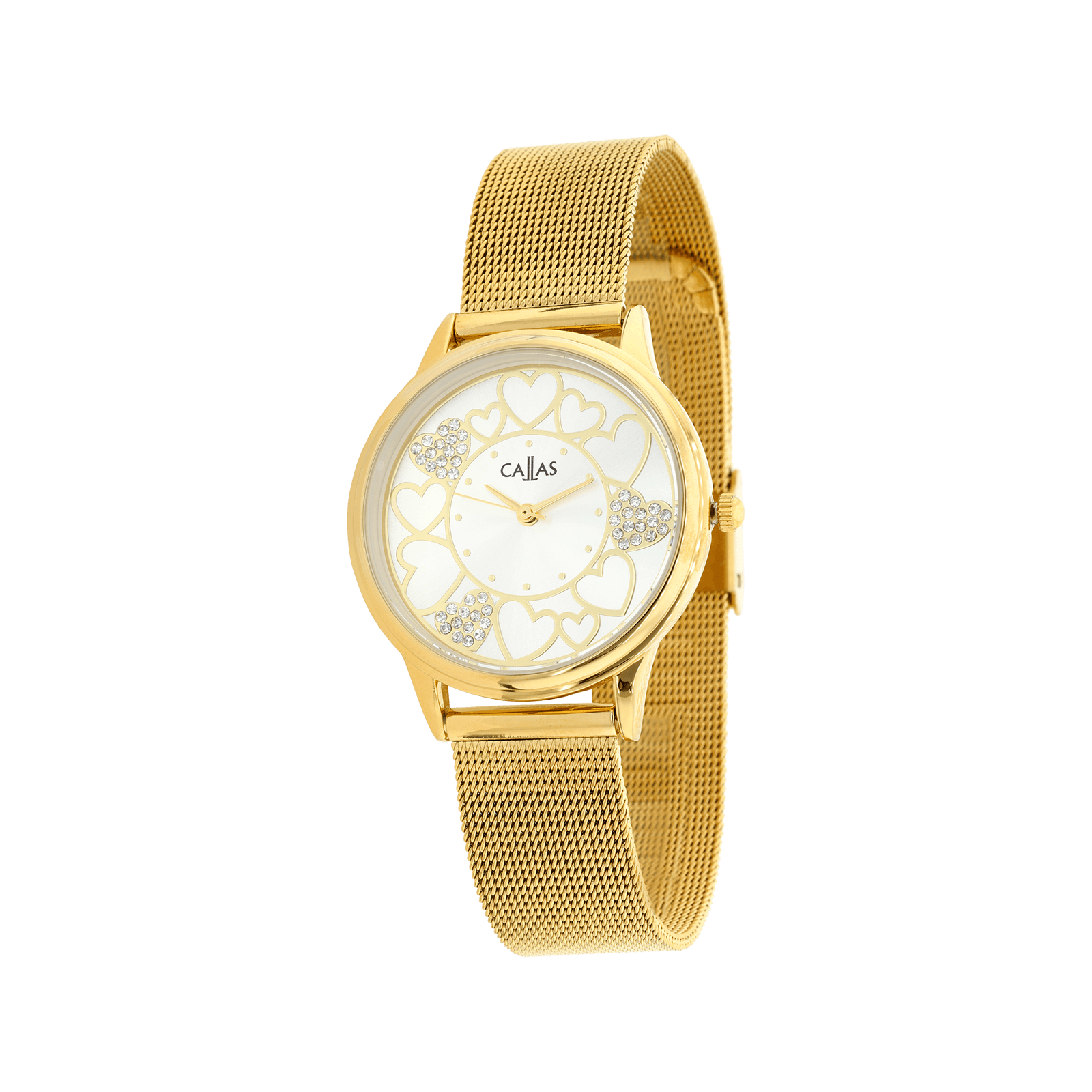 Montre Callas bracelet mesh Acier doré
