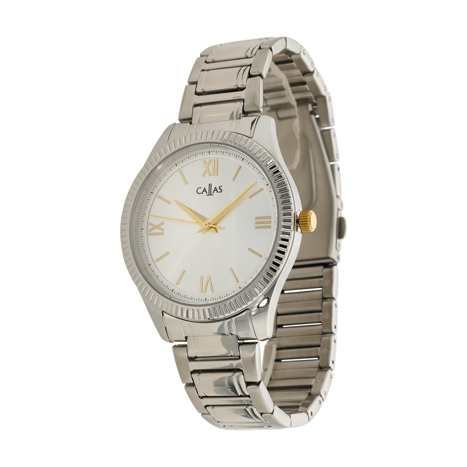 Montre Callas 40 millimètres Acier Bracelet métal ips Cadran Argent sunray 5 atmosphères